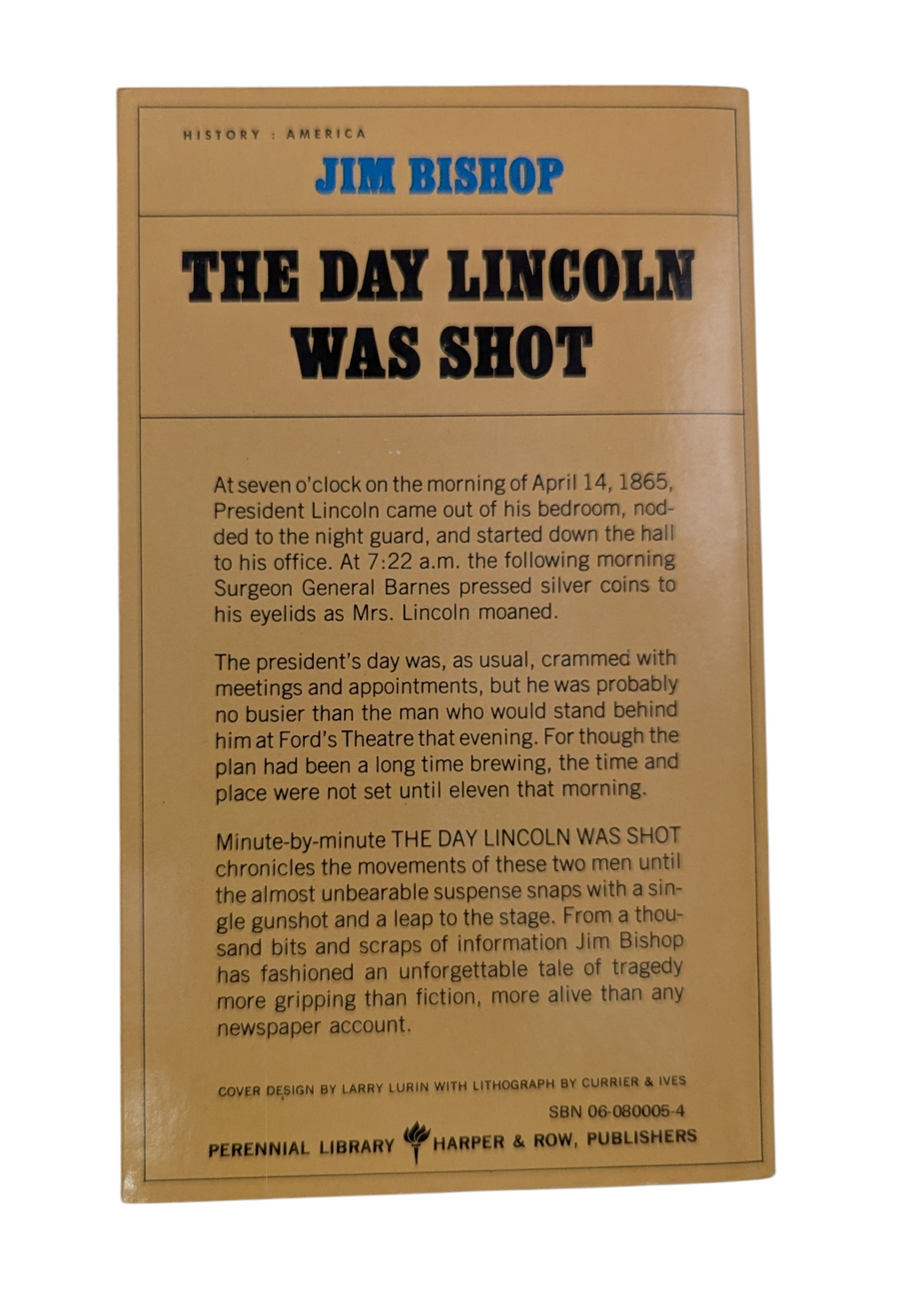 1964 Perennial Library The Day Lincoln Was Shot By Jim Bishop Paperback image 2