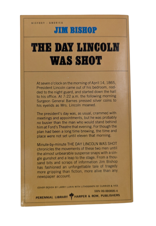 1964 Perennial Library The Day Lincoln Was Shot By Jim Bishop Paperback image 2