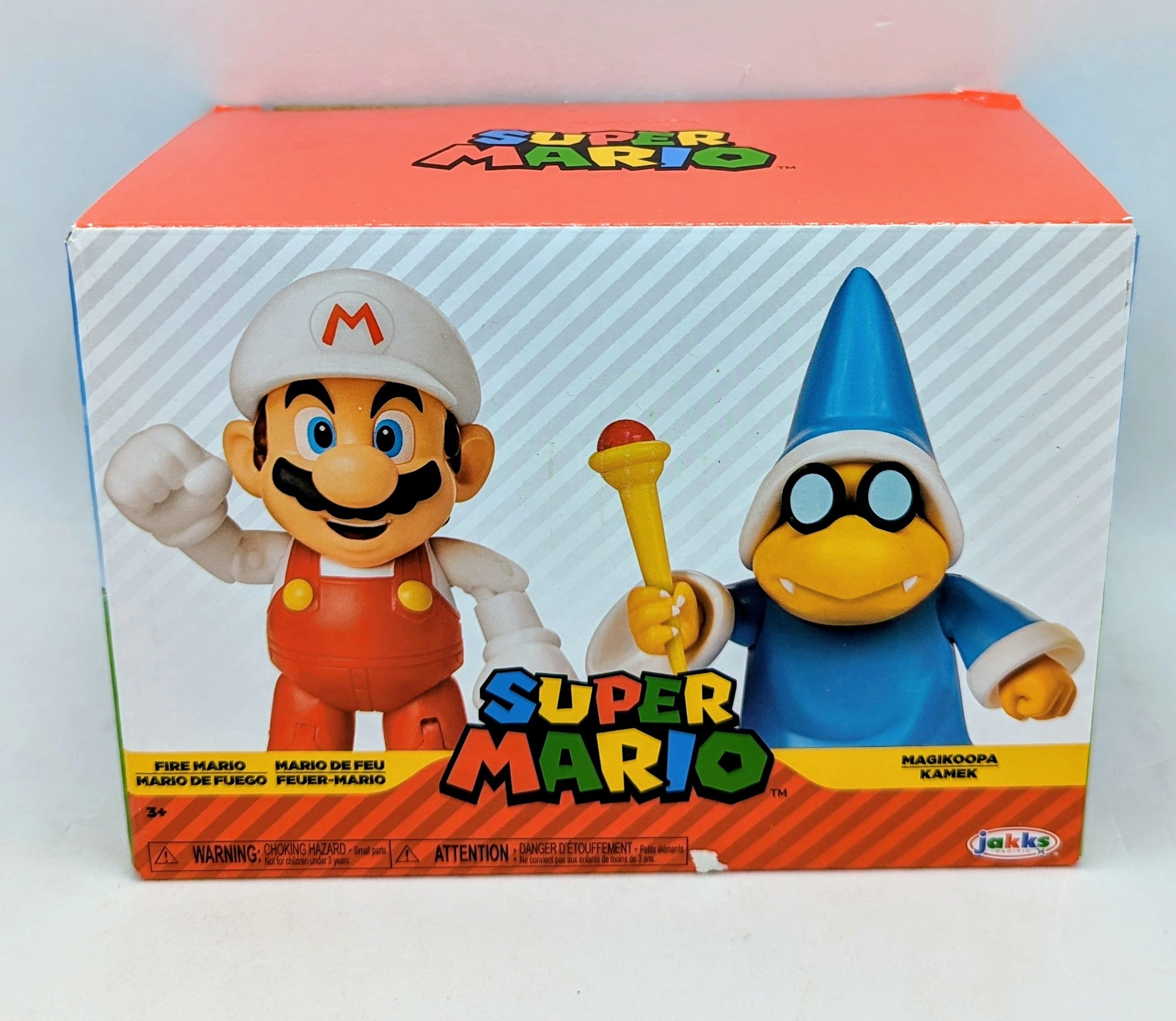Jakks Pacific Super Mario Magikoopa Kamek & Fire Mario 2 Pack