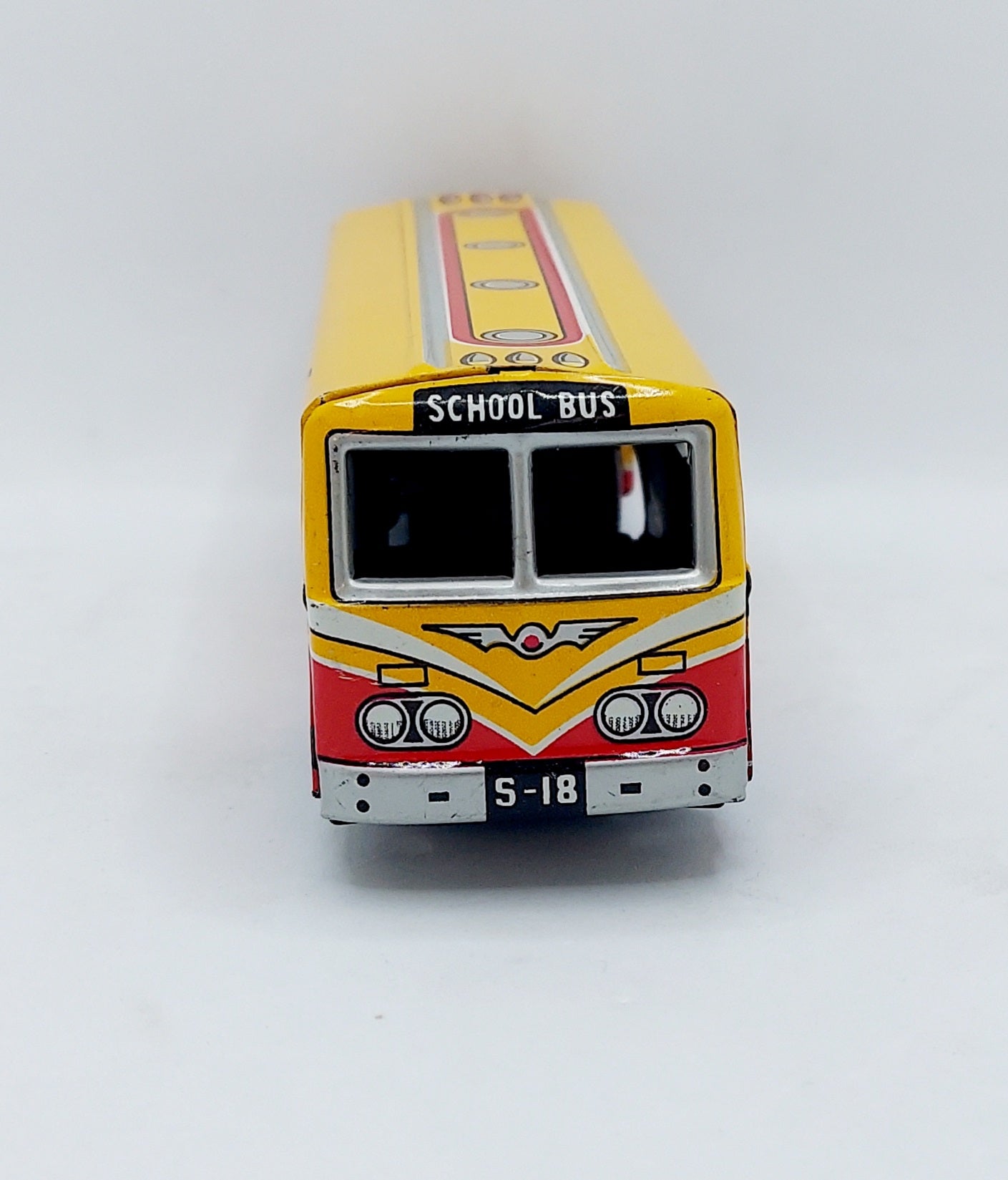 1960's Old Japan Tin Friction School Bus S-18 Promo 6.25" image 3
