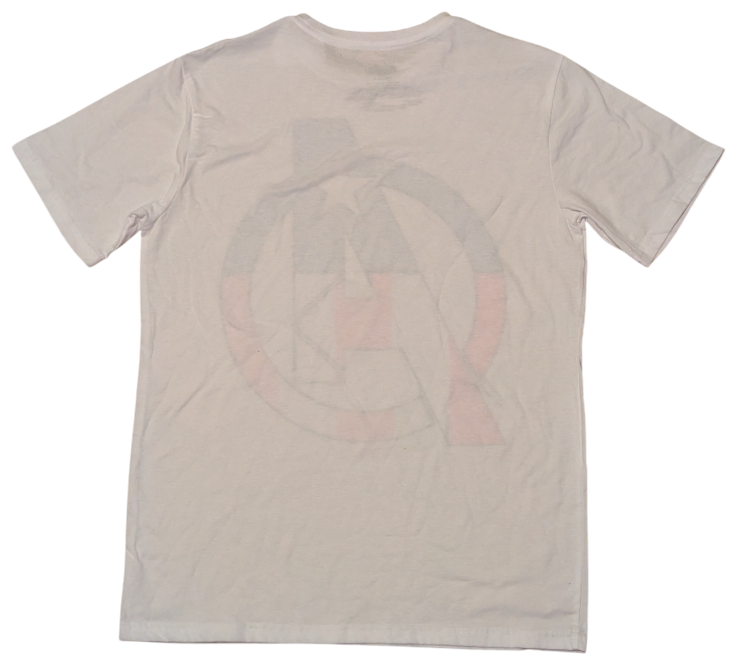 Mad Engine Marvel Captain America Avengers Patriotic Logo White T Shirt Small image 2