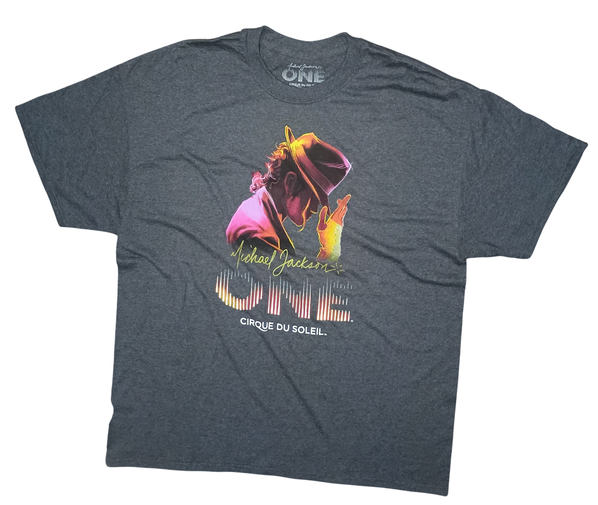 Michael Jackson One Cirque du Soleil Grey Short Sleeve Graphic T-Shirt Size XL