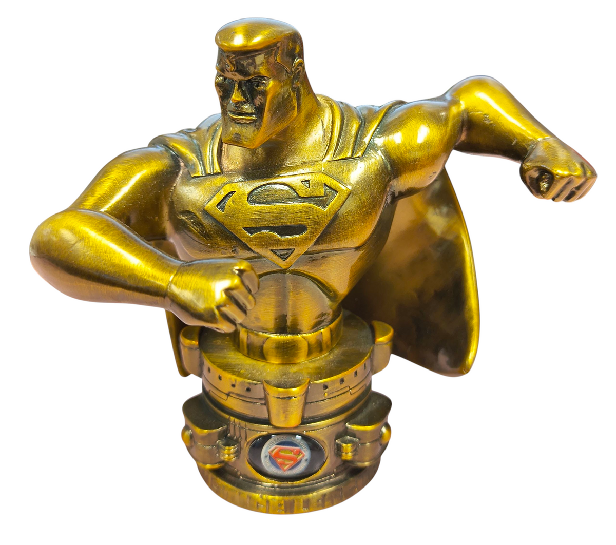 Monogram DC Justice League Gold Superman Paperweight Mini Bust SDCC Exclusive