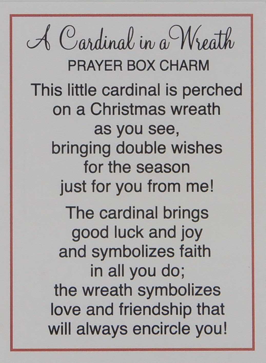 Ganz A Cardinal in a Wreath Prayer Box Charm with Story Card image 3
