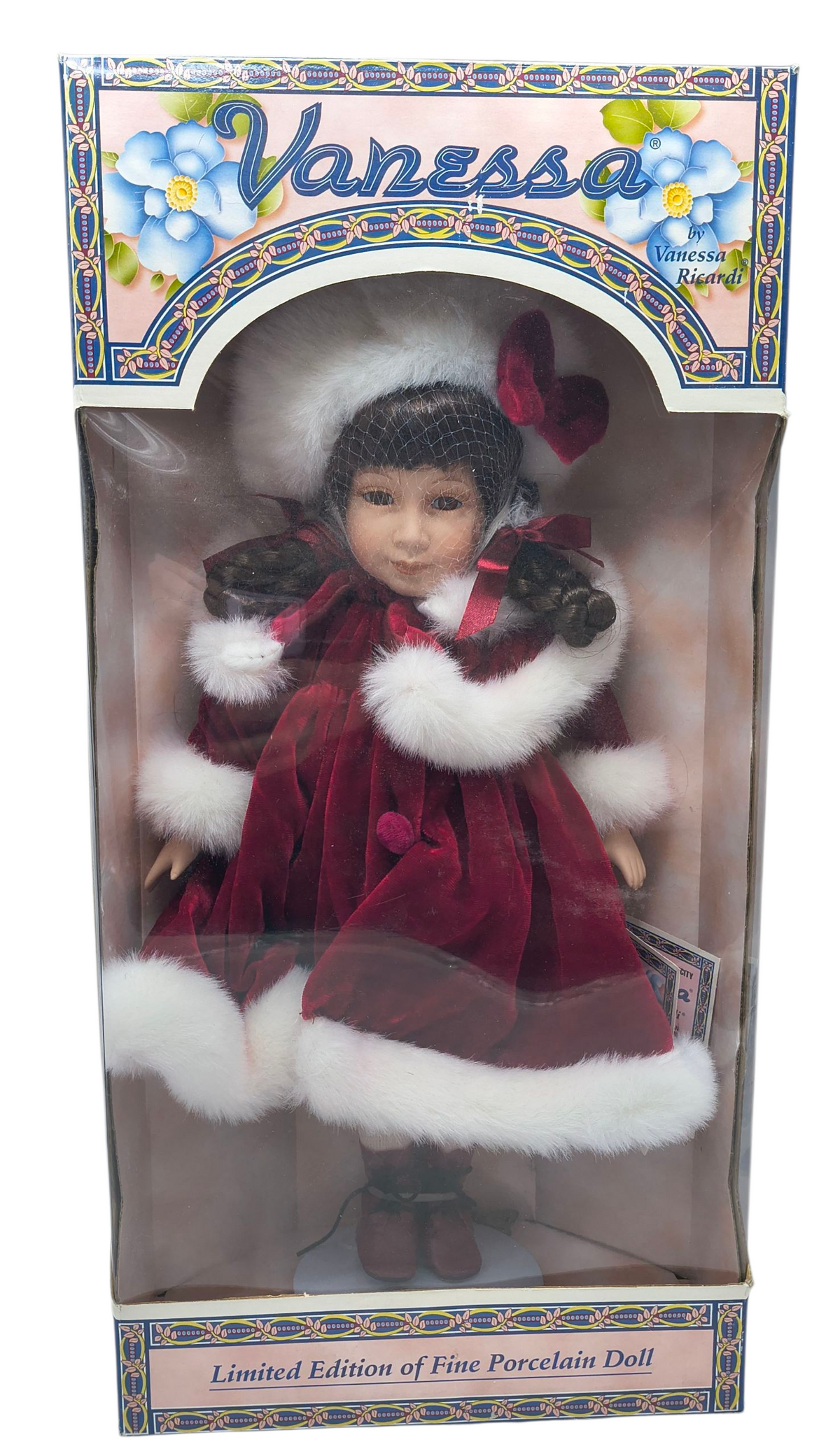 1997 Vanessa Ricardi Limited Ed. Porcelain 16" Vanessa Doll Red & White Dress