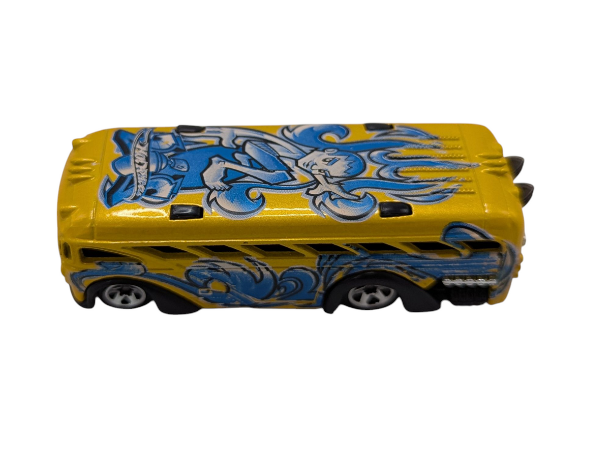 2000 Hot Wheels Surfin' School Bus Pearl Yellow - Loose image 3
