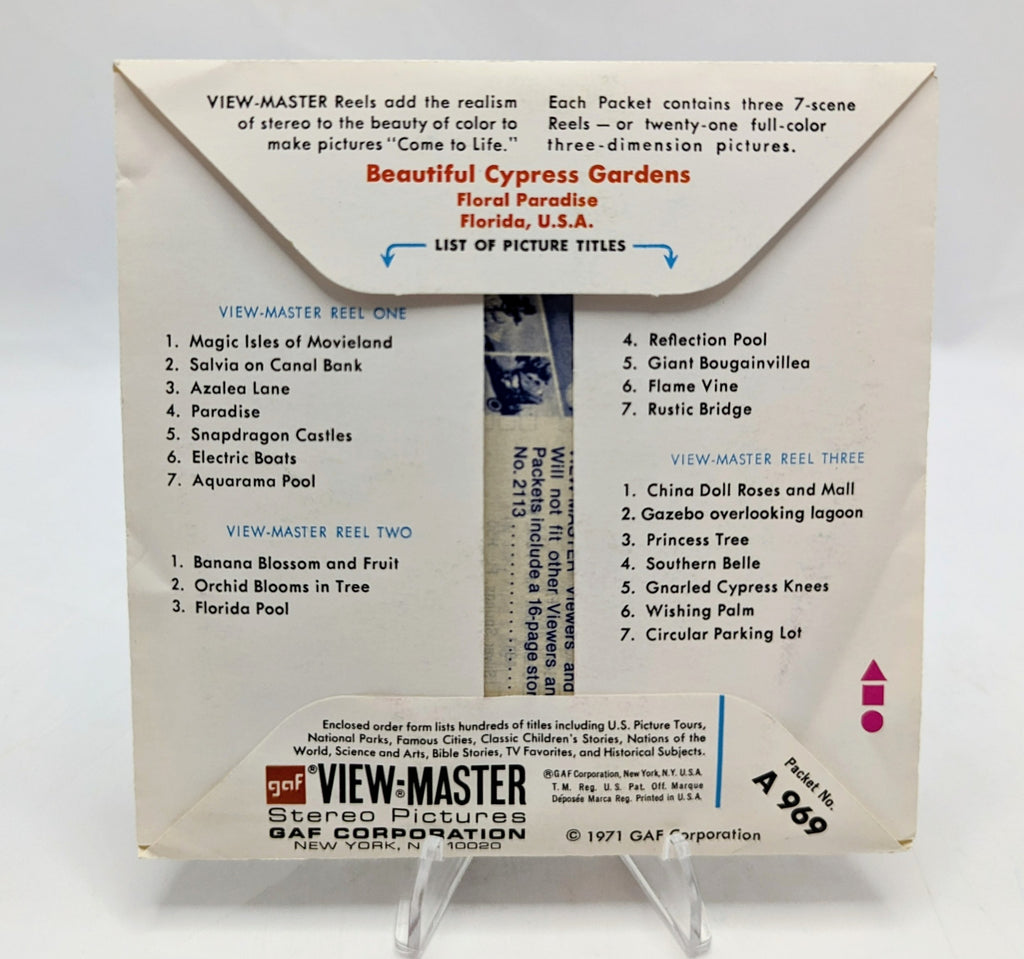 1971 View-Master Cypress Gardens Floral Paradise 3 Reel Pack image 2