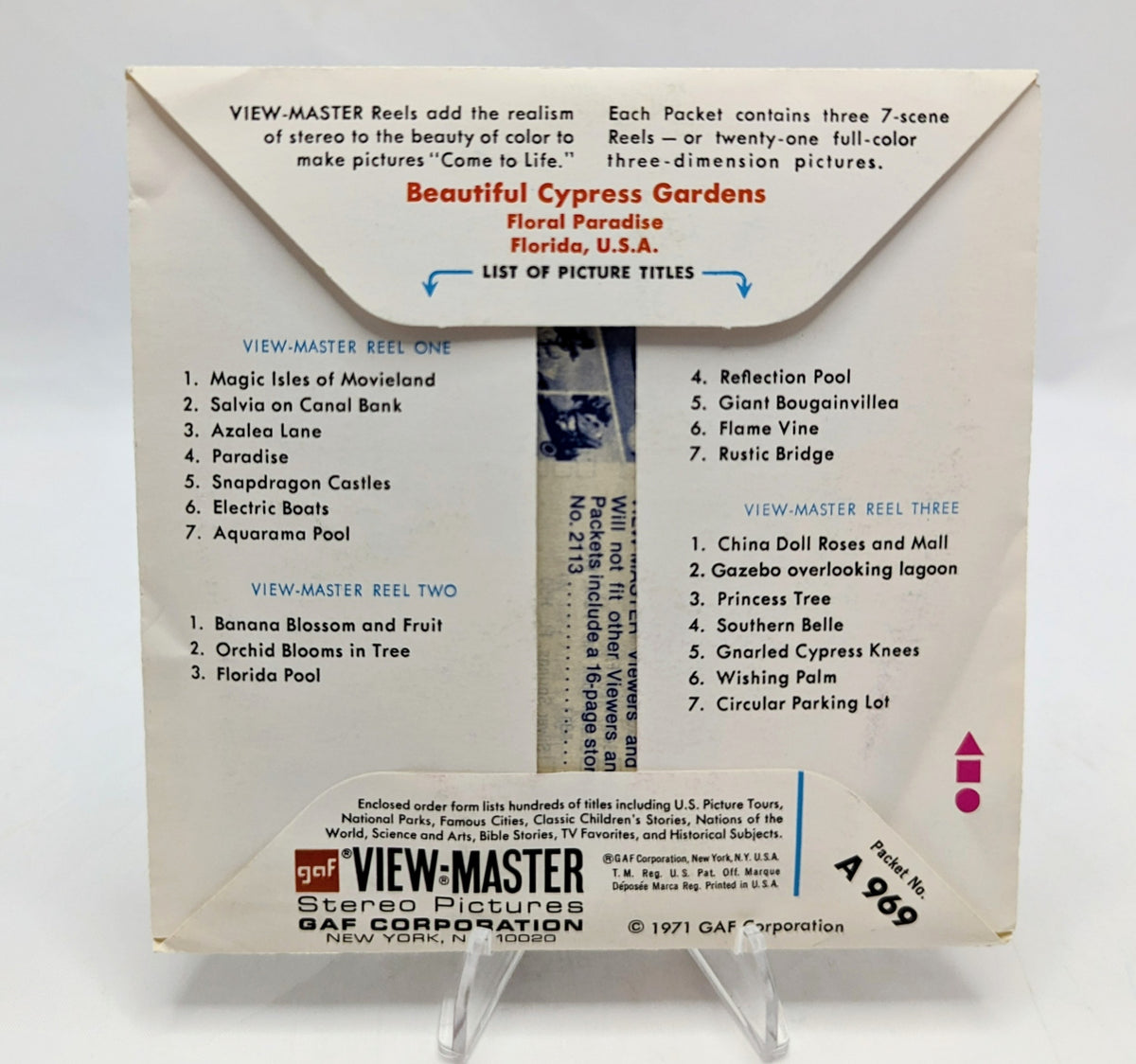 1971 View-Master Cypress Gardens Floral Paradise 3 Reel Pack image 2
