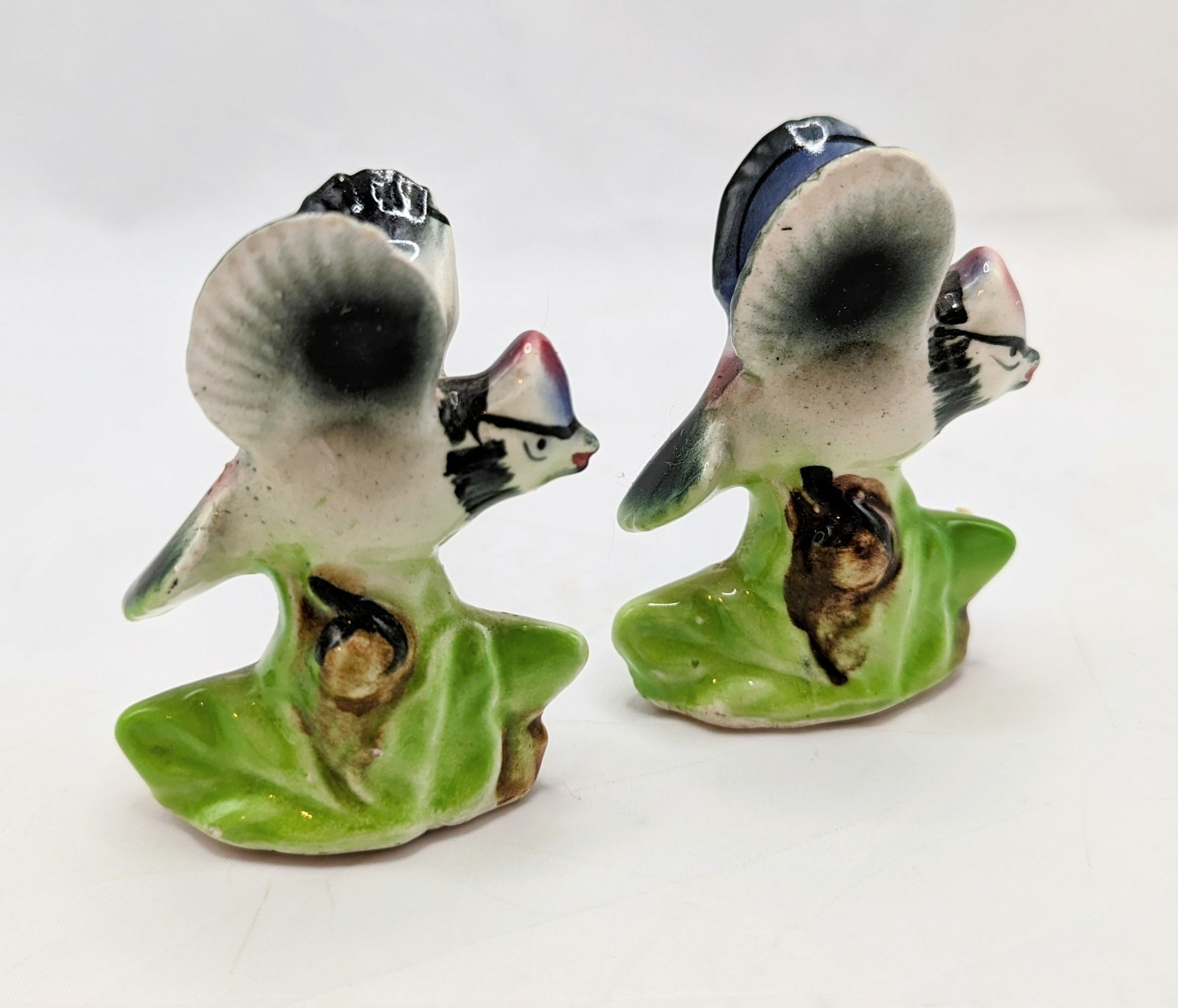 Vintage Porcelain Flying Blue Jays Salt And Pepper Shakers Made In Japan