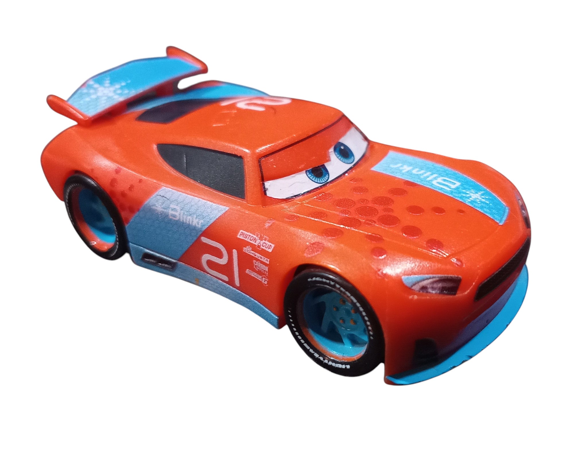 Disney Cars 3 Piston Cup Racer 21 Blinkr Ryan Inside Laney Plastic 3" Racecar
