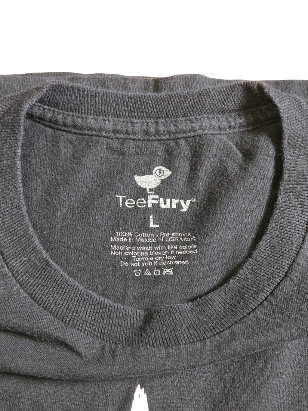 Teefury Godzilla Japanese Kanji Red Silhouette Black T-Shirt Size Large image 3