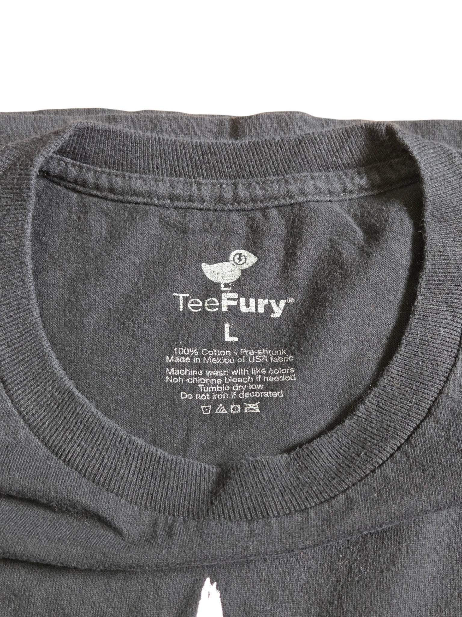 Teefury Godzilla Japanese Kanji Red Silhouette Black T-Shirt Size Large image 3
