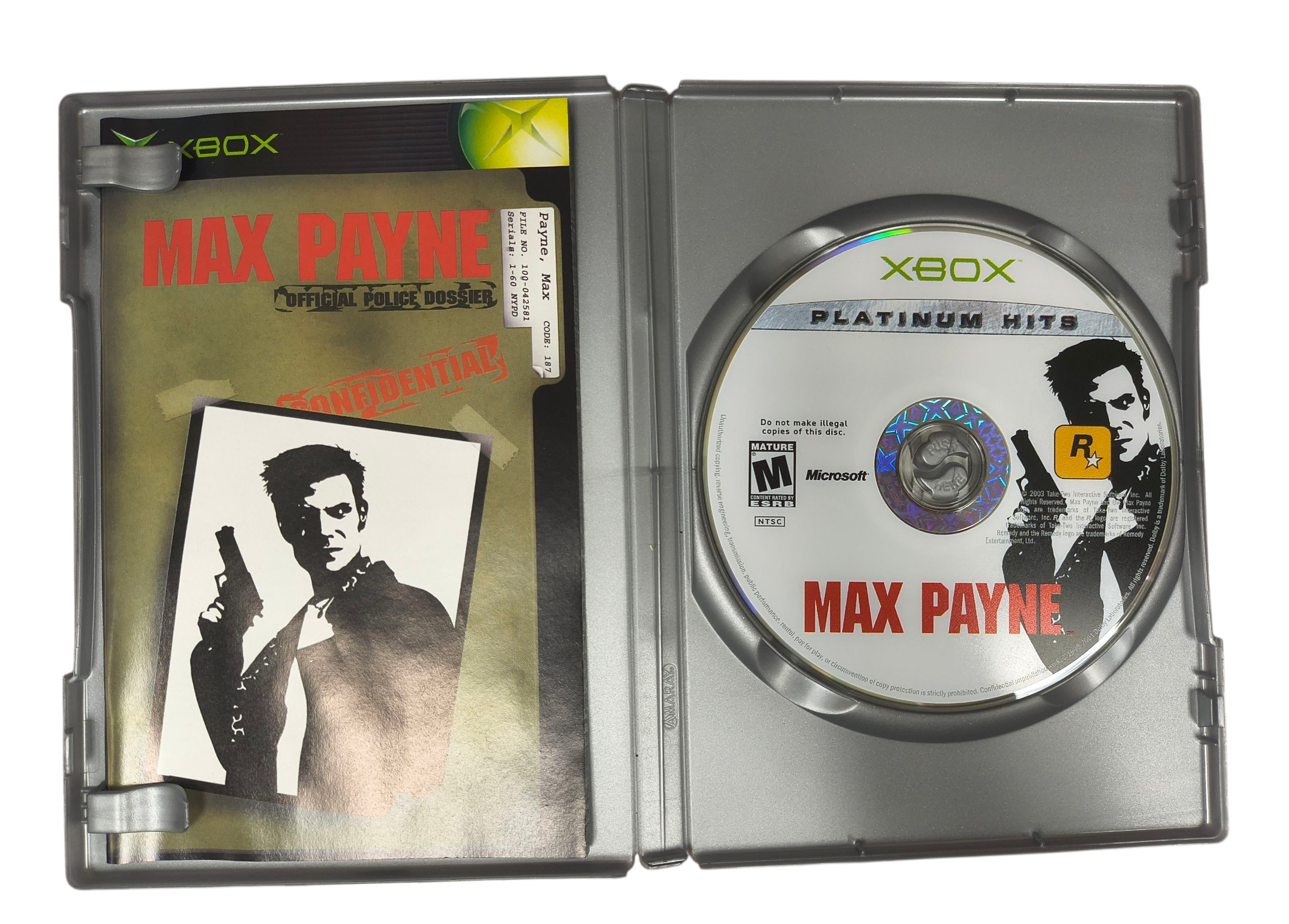2001 Rockstar Microsoft Xbox Max Payne Platinum Hits CIB Complete image 2
