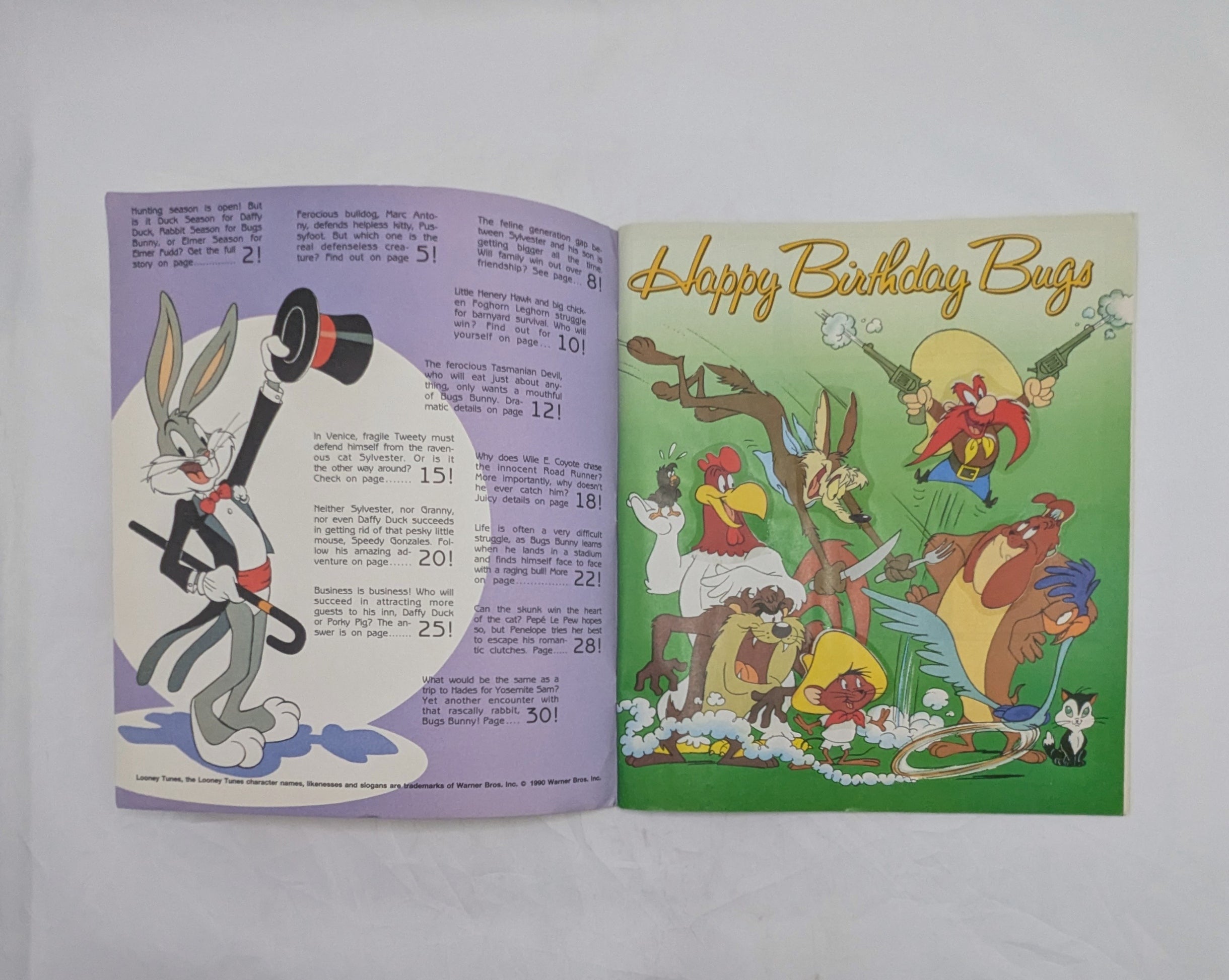 1990 Panini Warner Happy Birthday Bugs Looney Tunes Sticker Book 100% Complete image 3