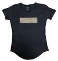 Caesars Palace Las Vegas Designer Embossed Black Graphic Womens T-Shirt Size M