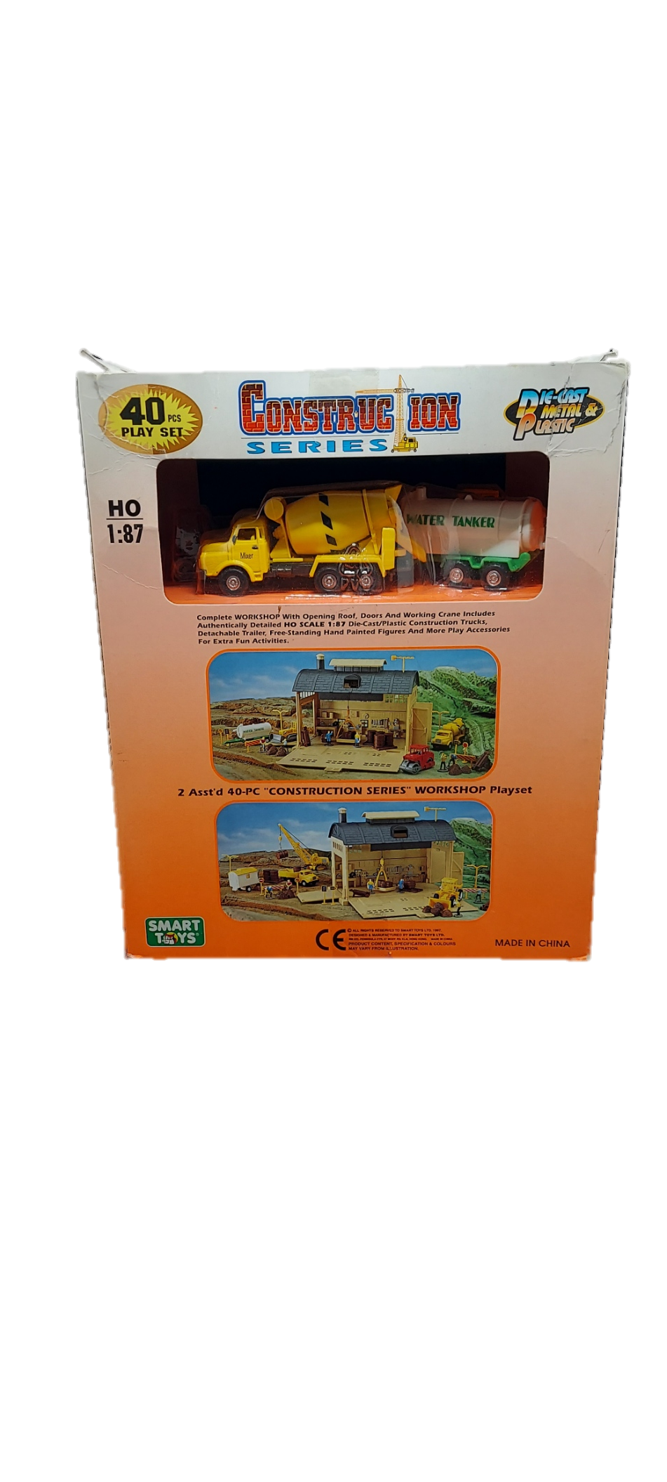 1997 Smart Toys Diecast And Plastic HO Train Construction Workshop 40 Piece Set