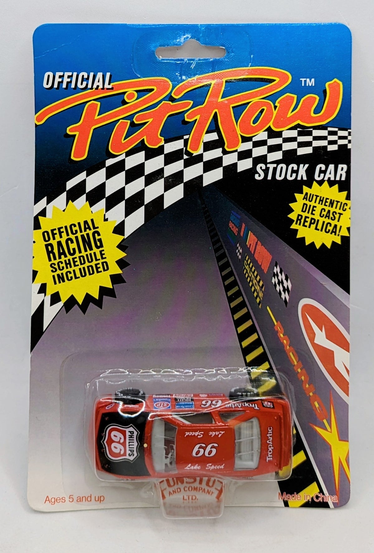 1992 FunStuf Nascar Pit Row Stock Car #66 Phillips 66 Lake Speed