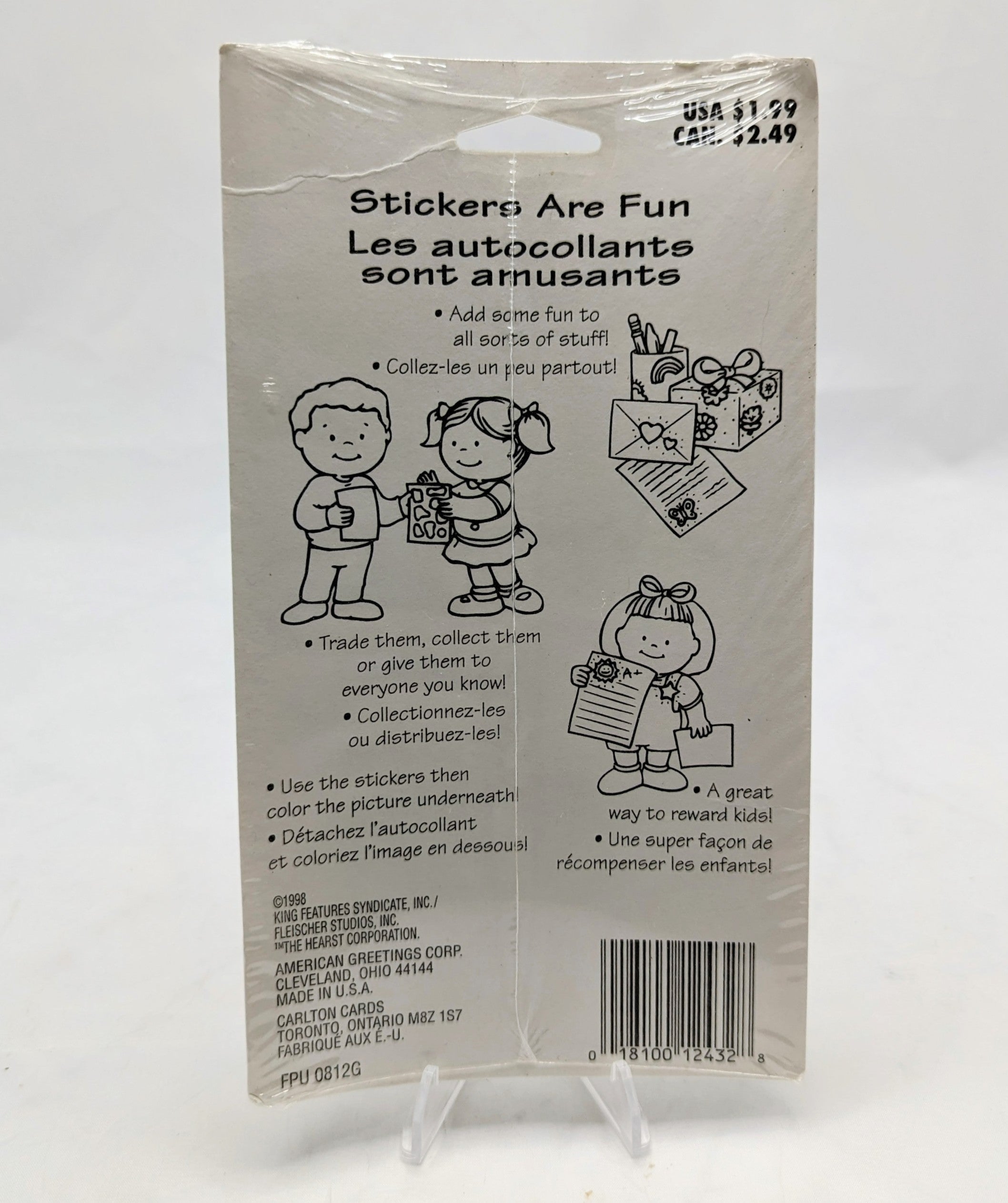 1998 American Greetings Forget Me Not Betty Boop Stickers 2 Sheets In Pack image 2