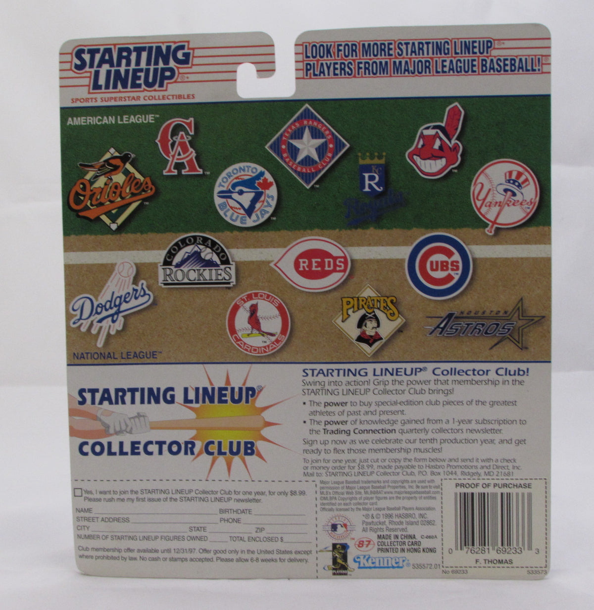 1997 Starting Lineup Frank Thomas White Sox Baseball Figure image 2