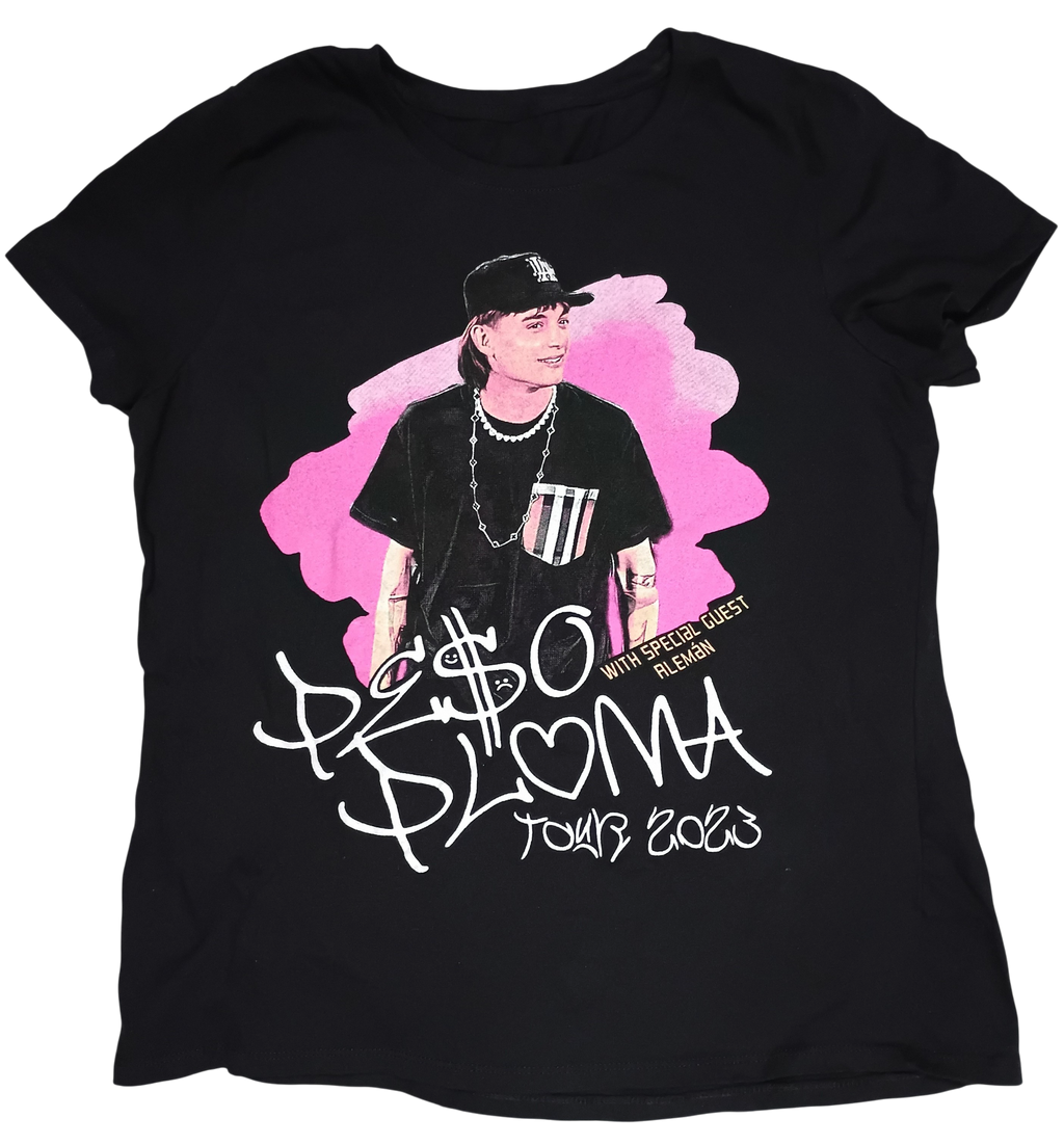 2023 Tour Merch Peso Pluma w/ Alemán Double Sided Concert Shirt Size Medium