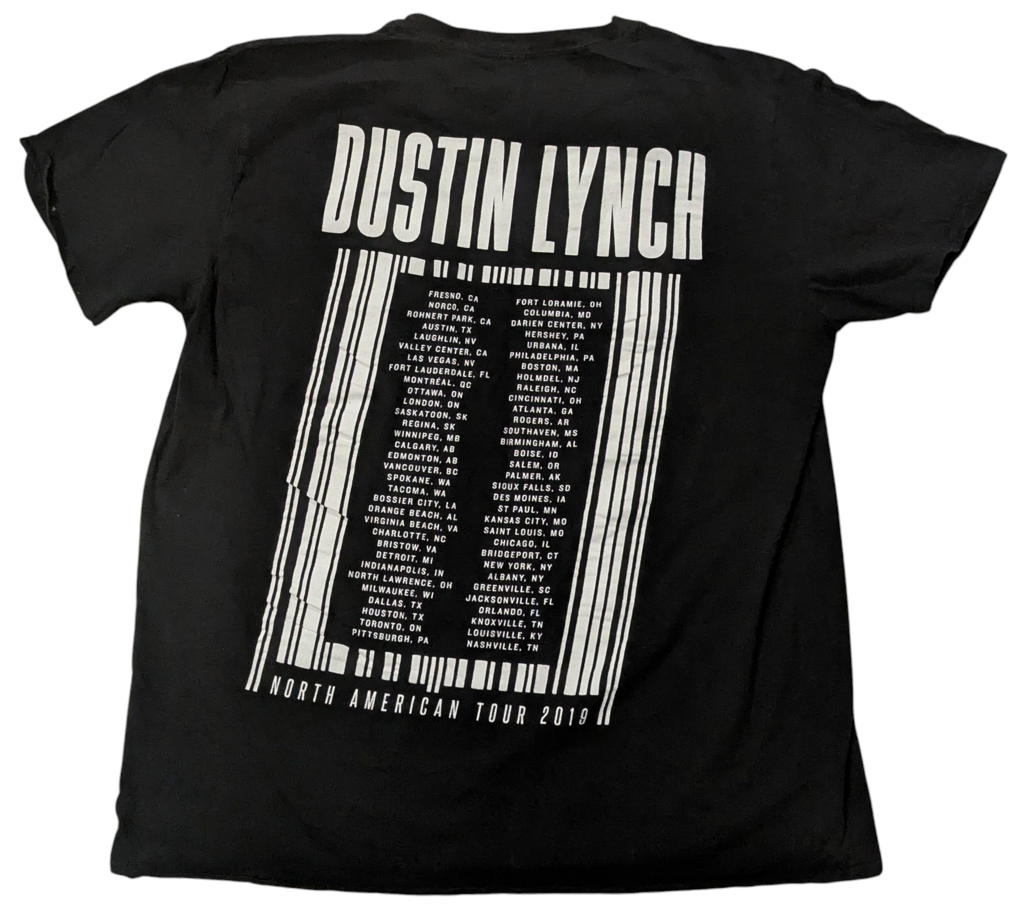 2019 Dustin Lynch North American Tour Double Sided T-Shirt Men's Large image 2