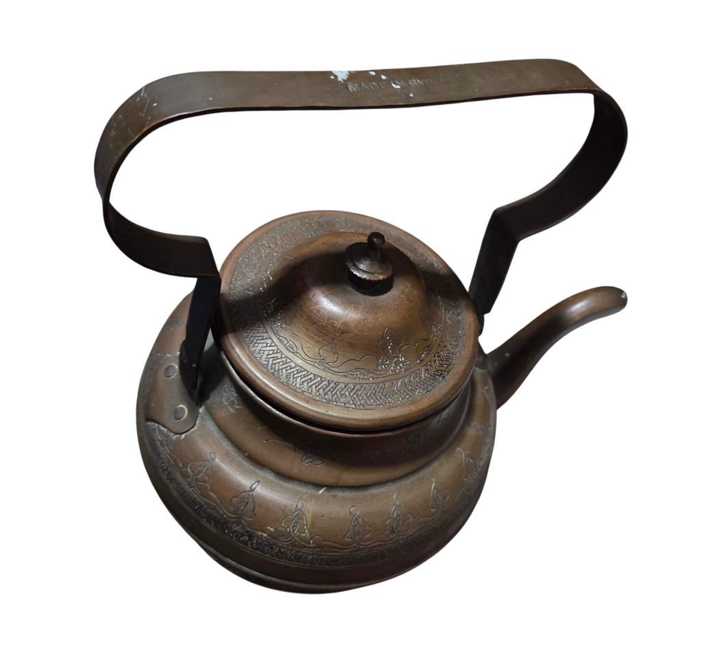 19th Century Middle Eastern Or Persian Hand Hammered Copper Or Brass Teapot image 3