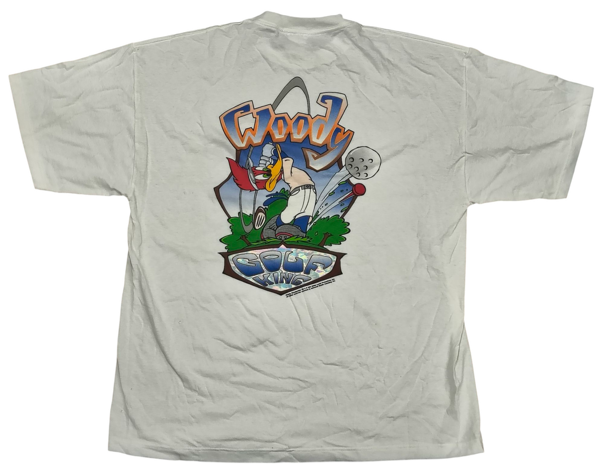 1997 Grafix Walter Lantz Woody Woodpecker Golf King Large White T-Shirt image 2