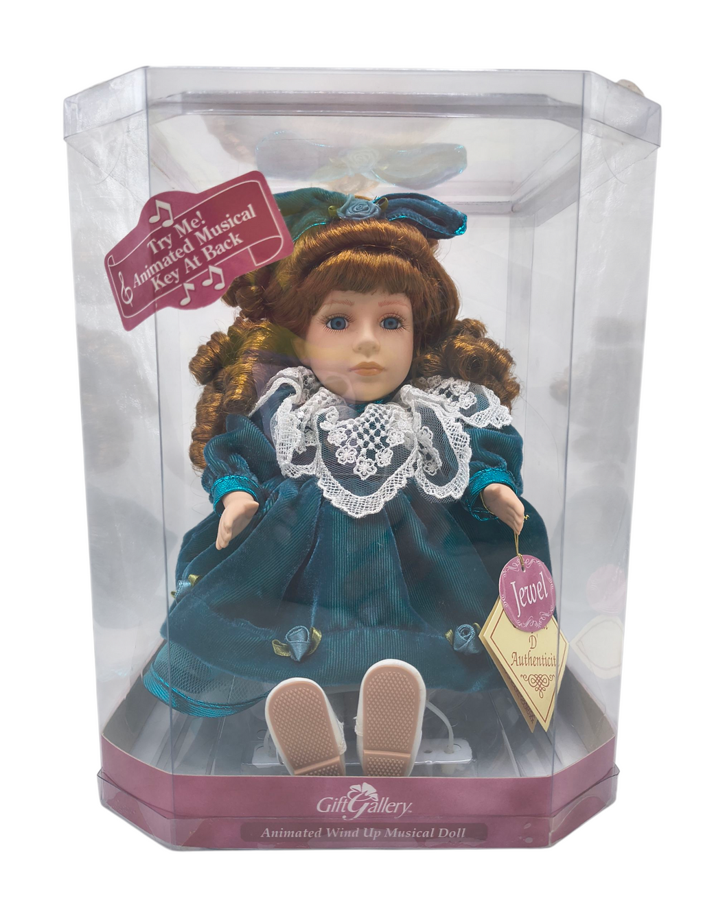 K-Mart Exclusive Gift Gallery Jewel Porcelain Wind Up Animated Musical Doll