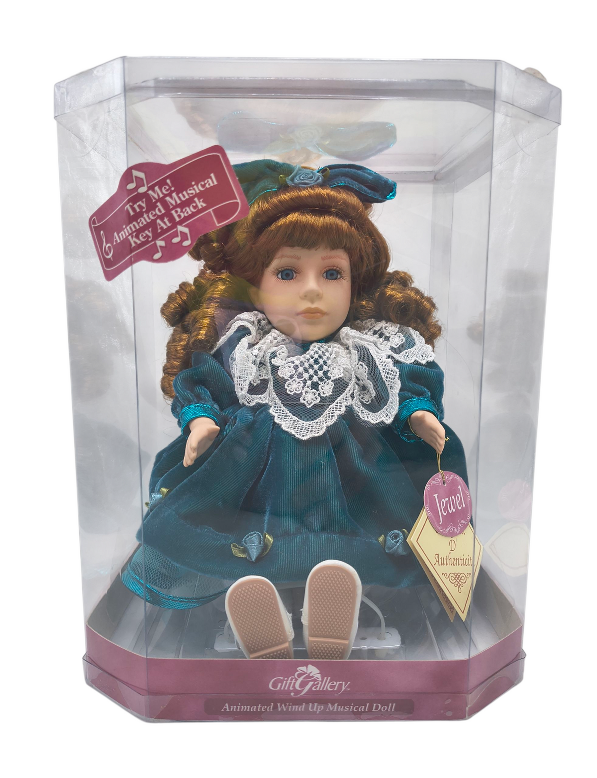K-Mart Exclusive Gift Gallery Jewel Porcelain Wind Up Animated Musical Doll