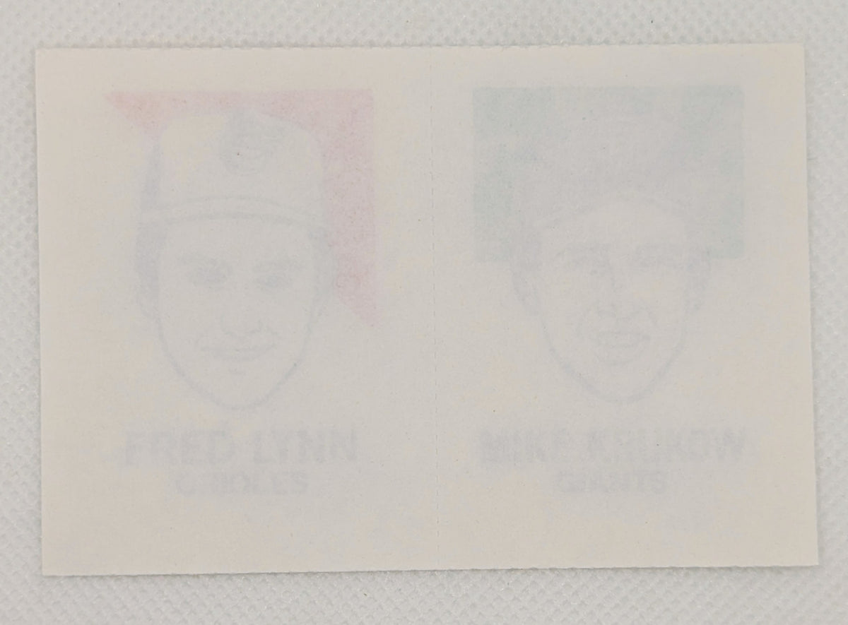1986 Topps Tattoos Mike Krukow Fred Lynn image 2
