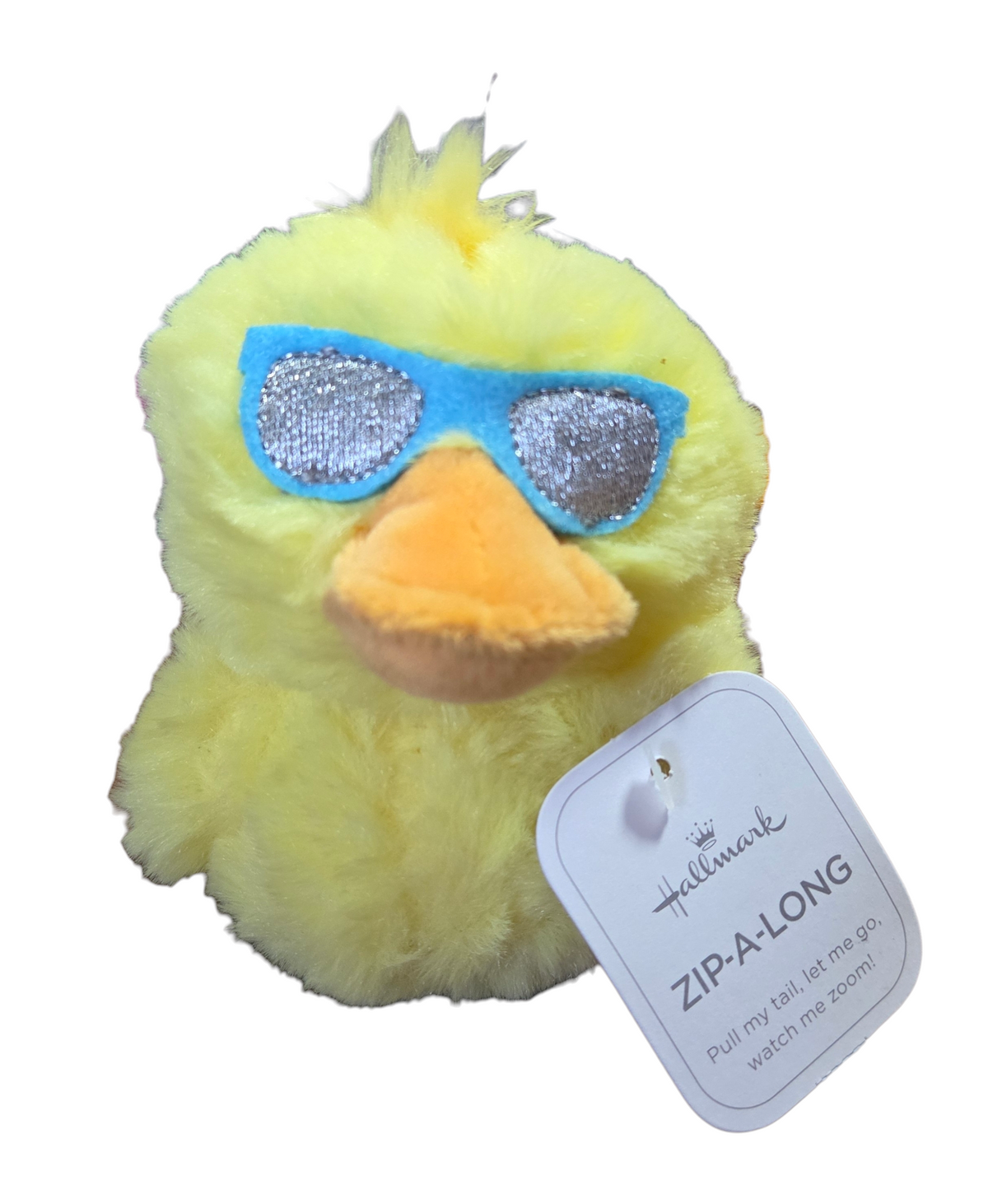 Hallmark Easter Zip A Long Vibrating Duck With Glasses Plush