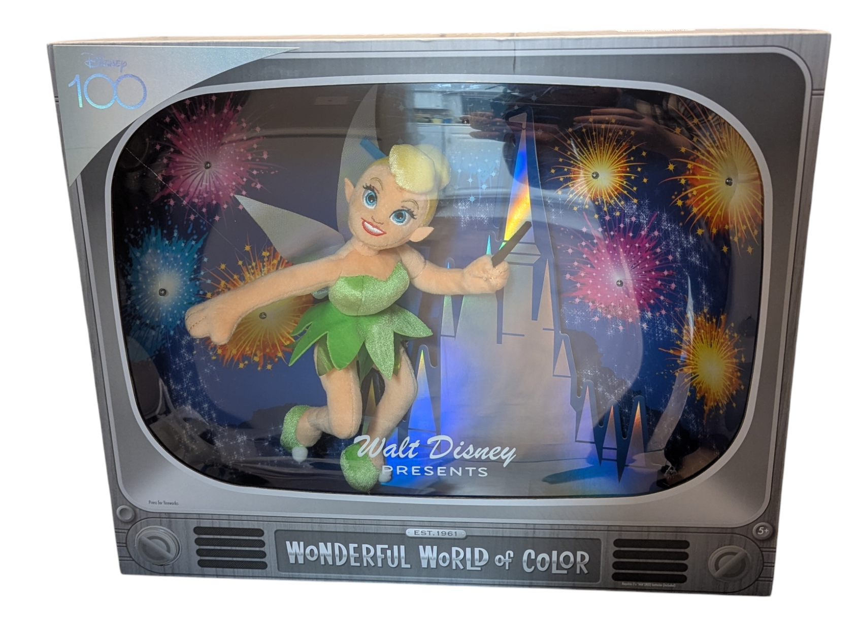 Disney 100 Years of Wonder Disney “Wonderful World of Color” Tinkerbell Plush