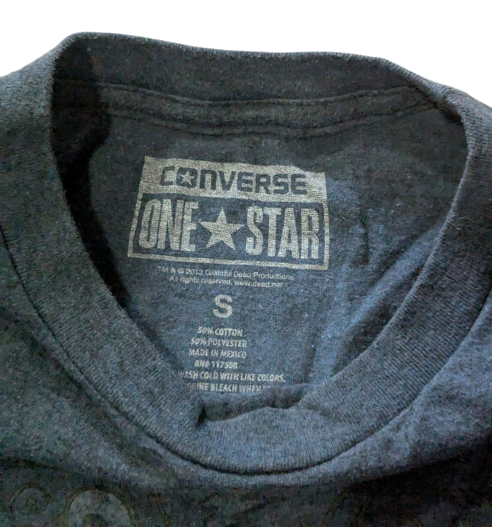 2013 Grateful Dead Bertha Skull Converse One Star GDP Roses T-Shirt Size Small image 3