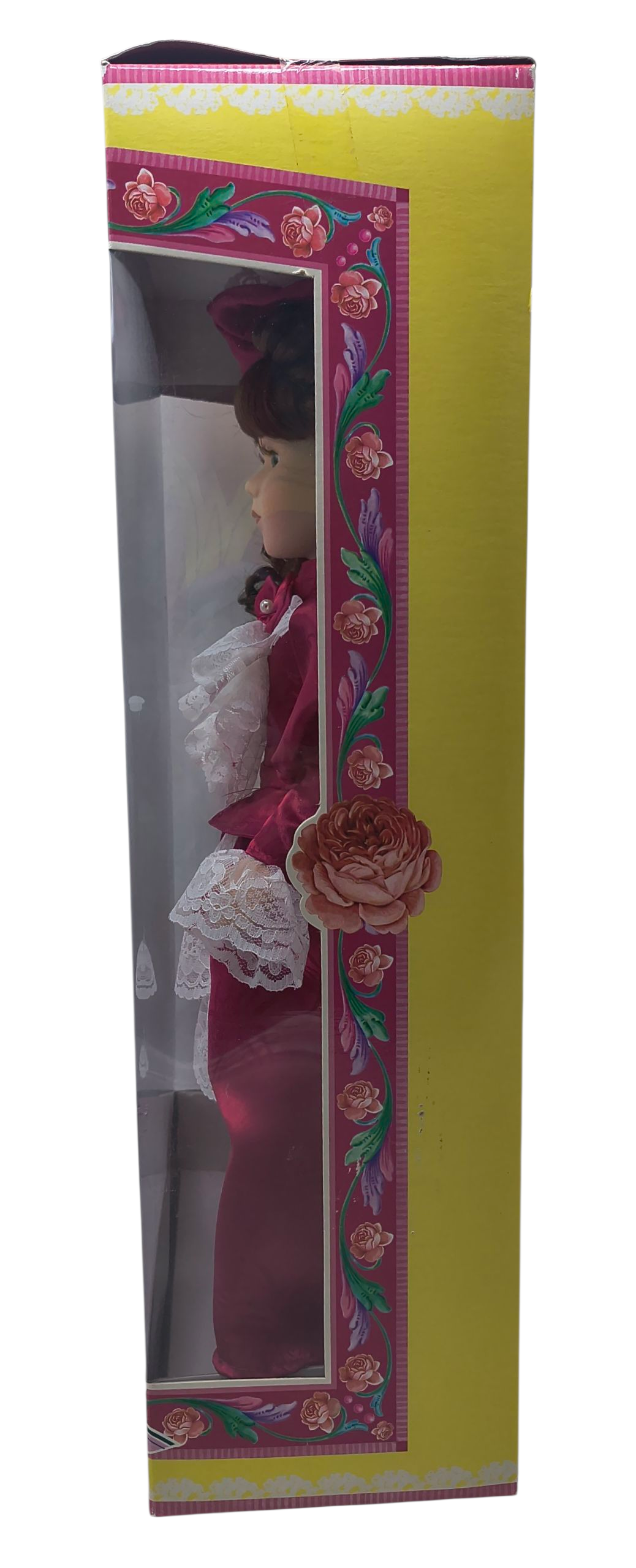 1997 Brass Key Melissa Jane Victorian Rose Red Satin Dress & Lace Trim 16" Doll image 3