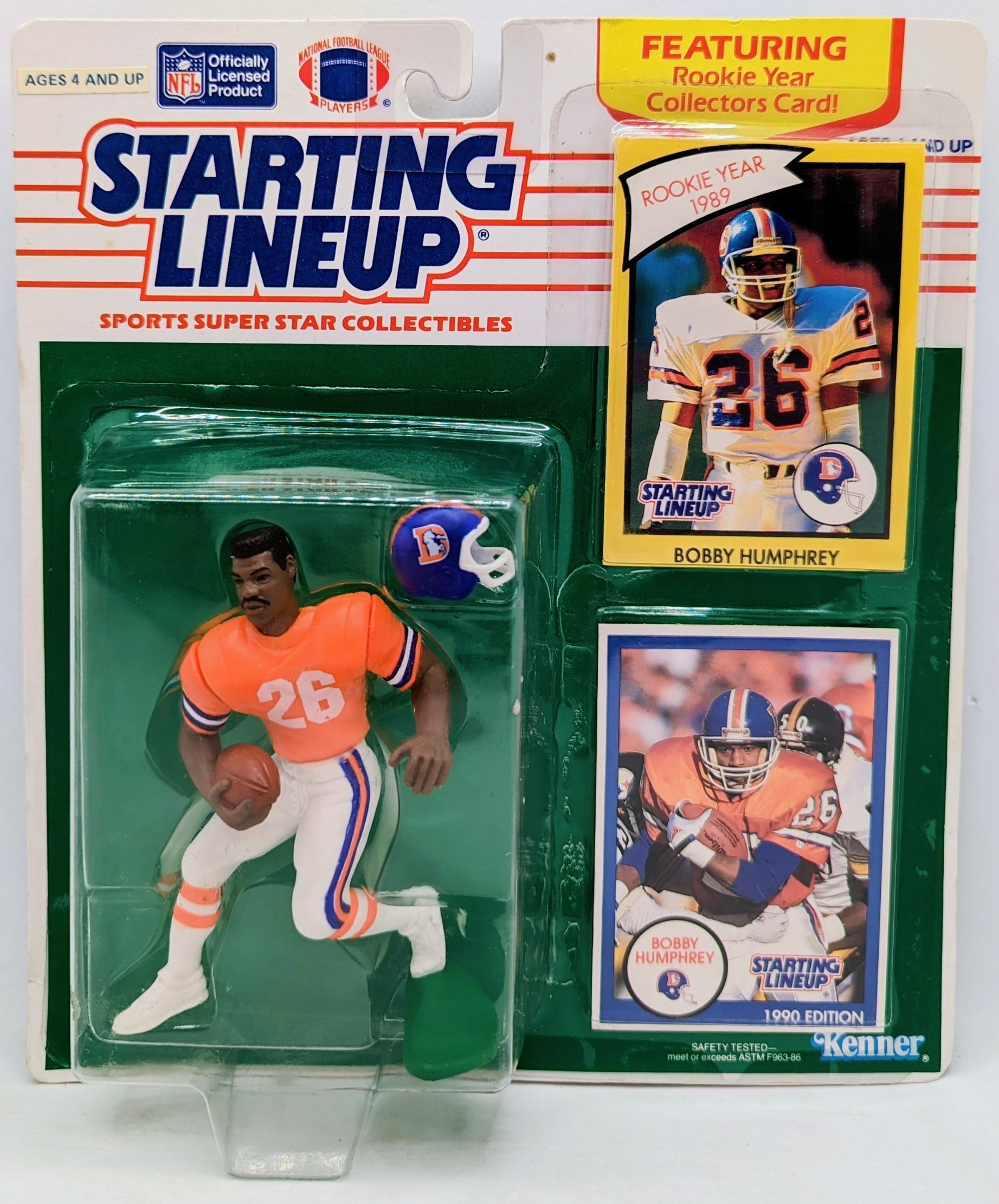 1990 Starting Lineup Bobby Humphrey Denver Broncos Rookie Year Figure