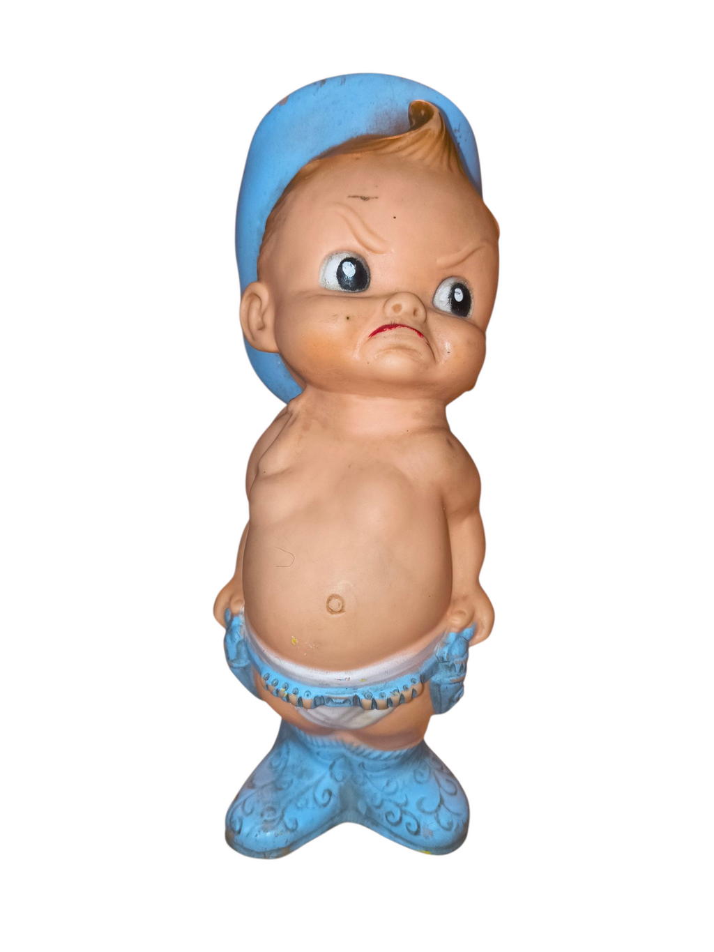 Vintage 50's Alan Jay Grumpy Cowboy Squeak Doll Rubber Vinyl Boy Doll