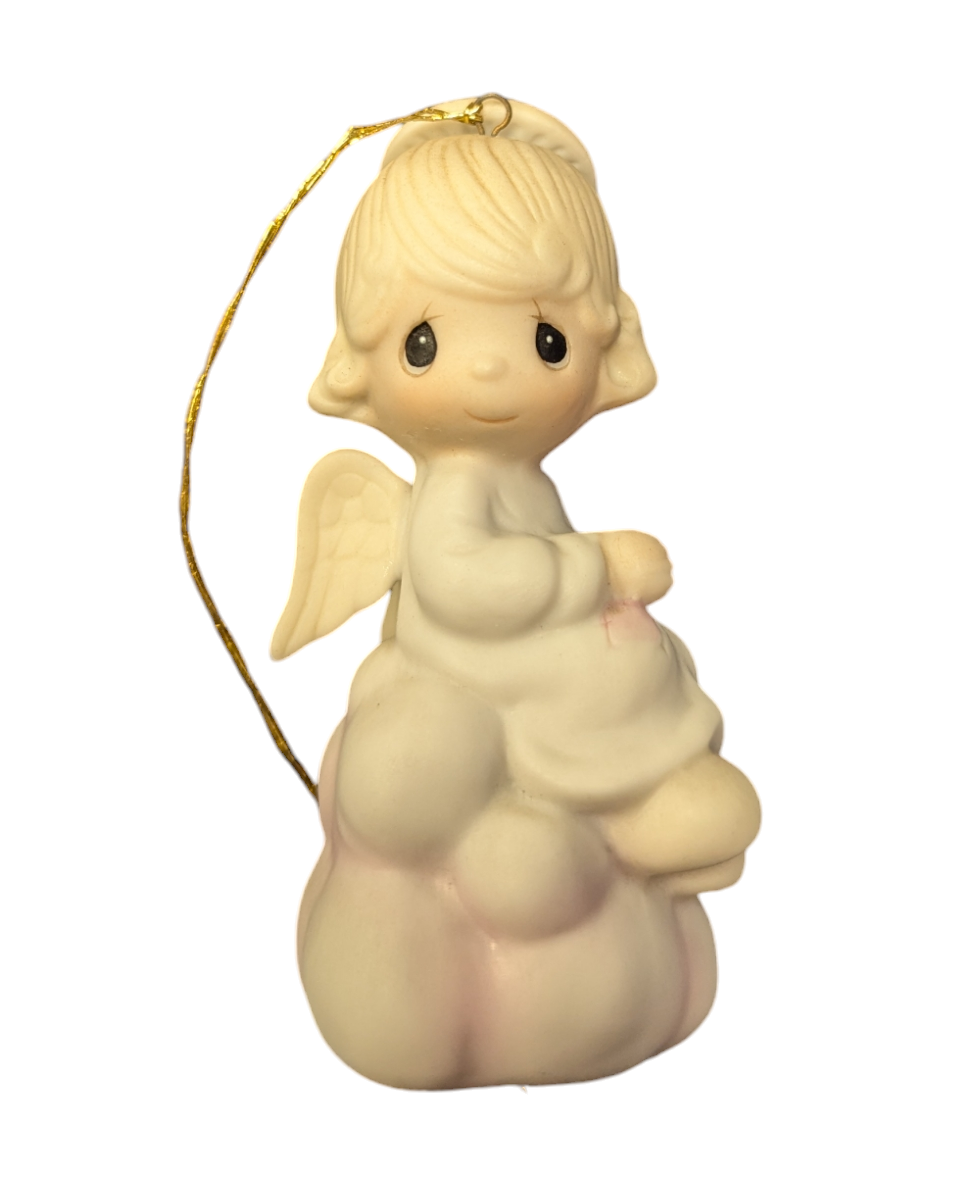 1980 Enesco Precious Moments But Love Goes On Forever Angel Ornament E-5628