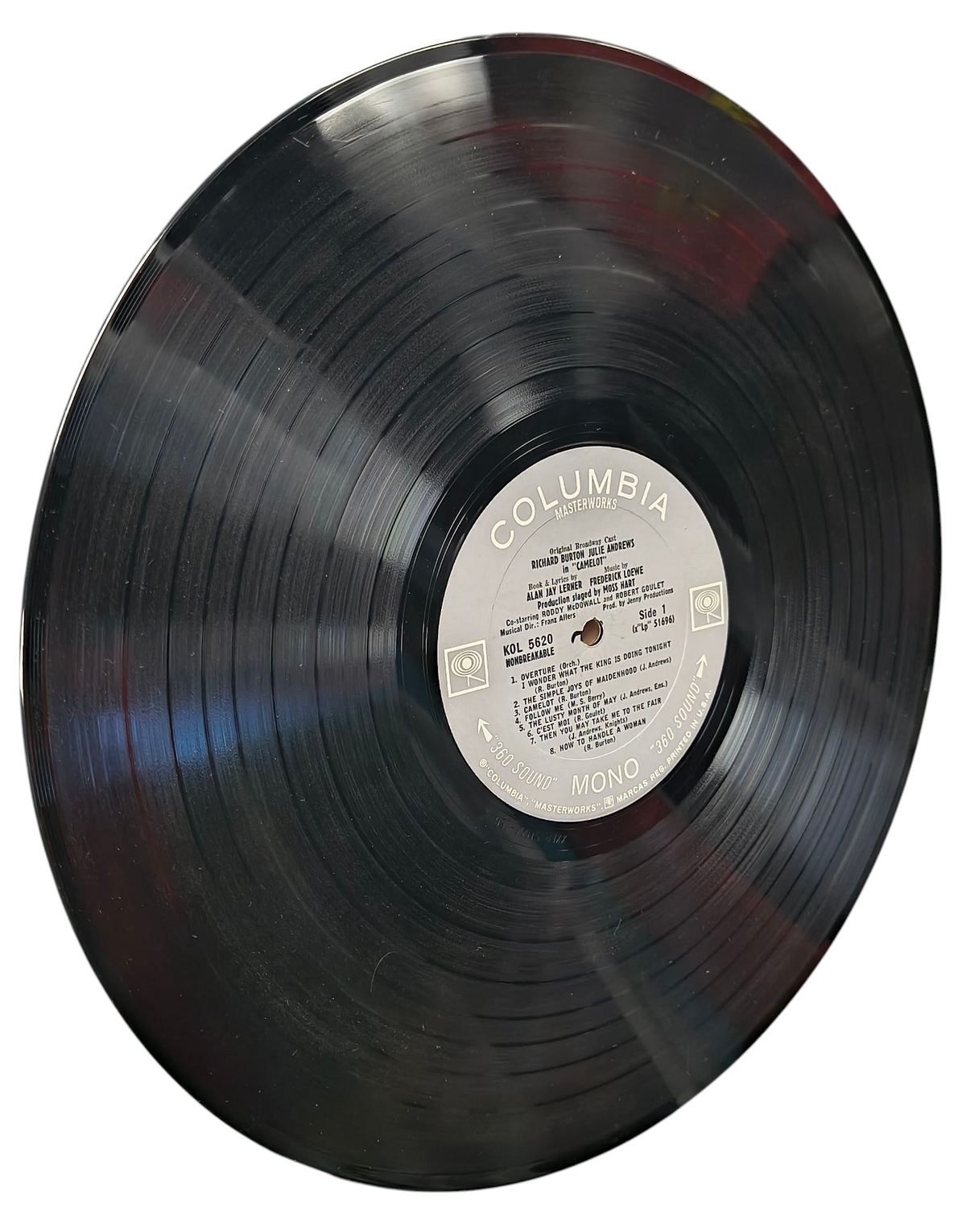 1960 Columbia Camelot Richard Burton Julie Andrews KOL 5620 Vinyl Record LP image 3