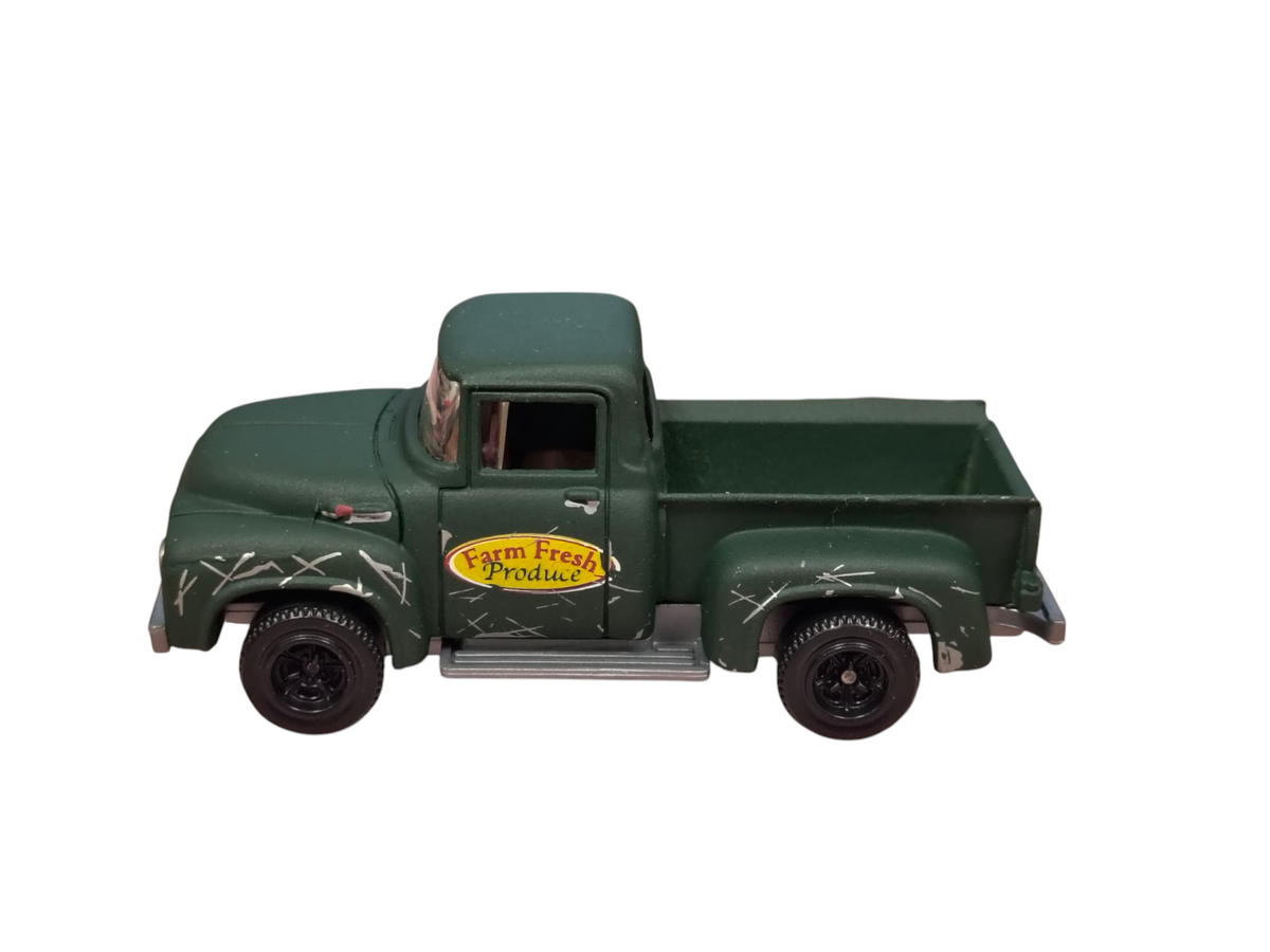 2007 Matchbox MBX '56 Ford Pick-up Green Farm Fresh Produce image 2