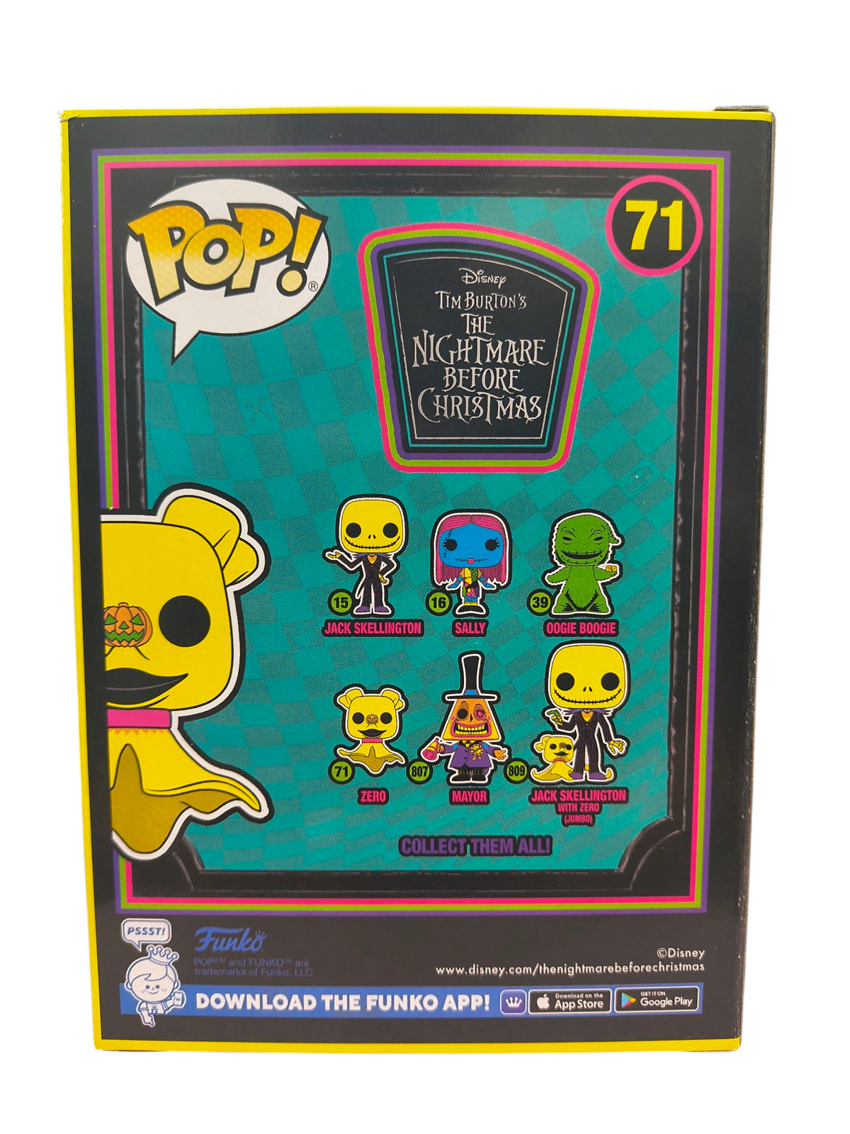 Funko Pop! Disney Nightmare Before Christmas Zero #71 Black Light image 2