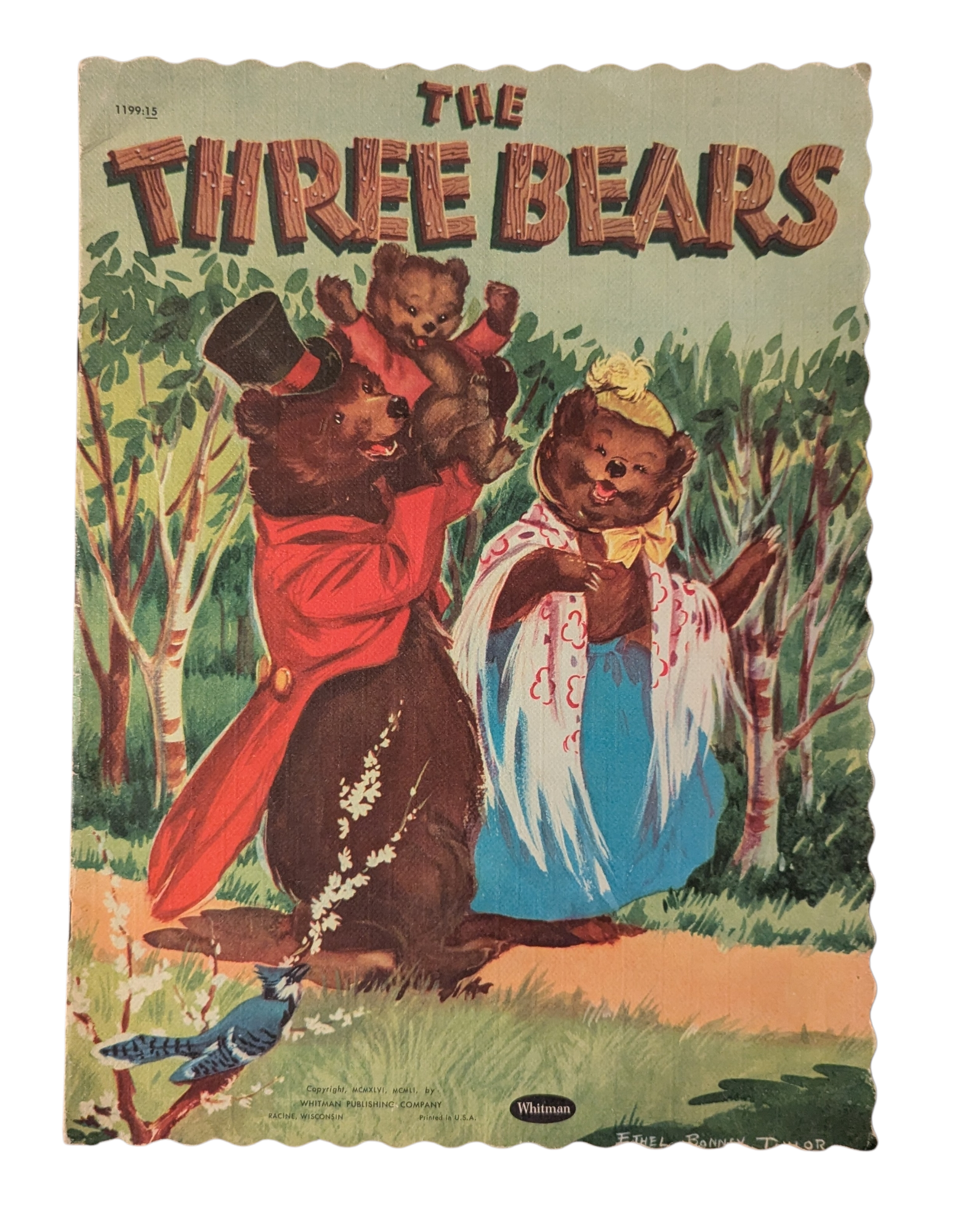 1946 Whitman The Three Bears Children's Picture Book 13"