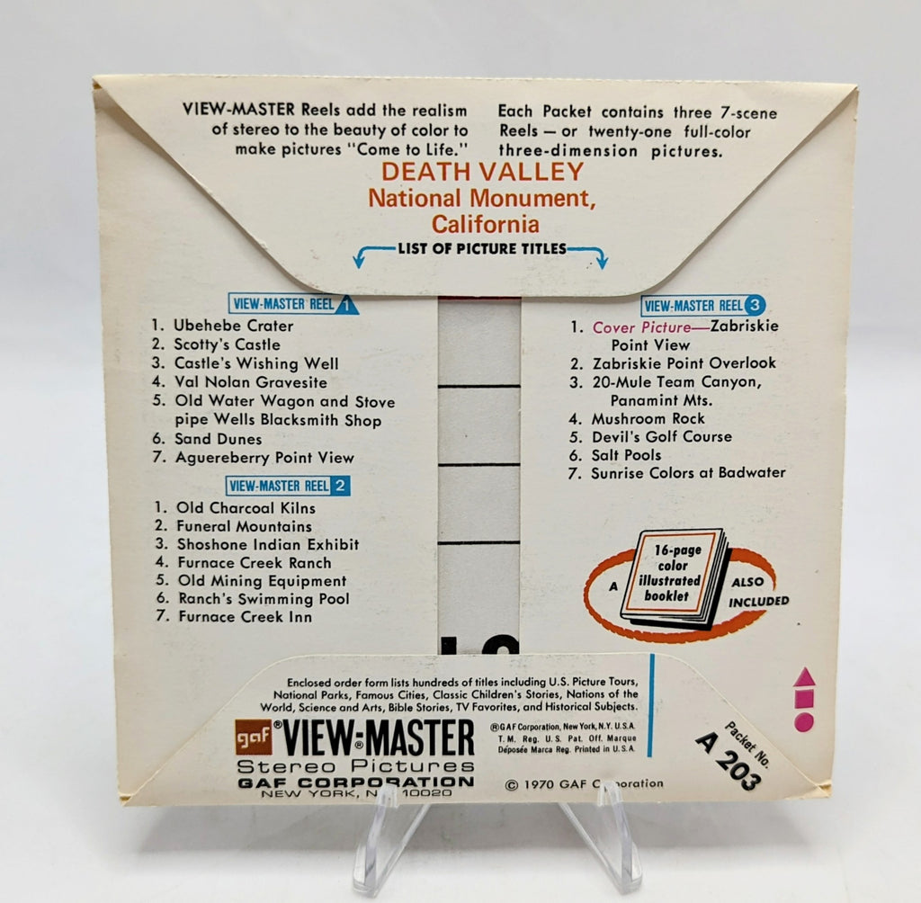 1970 GAF View-Master Death Valley National Monument California 3 Reel Pack image 2