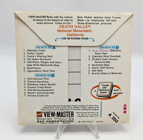 1970 GAF View-Master Death Valley National Monument California 3 Reel Pack image 2
