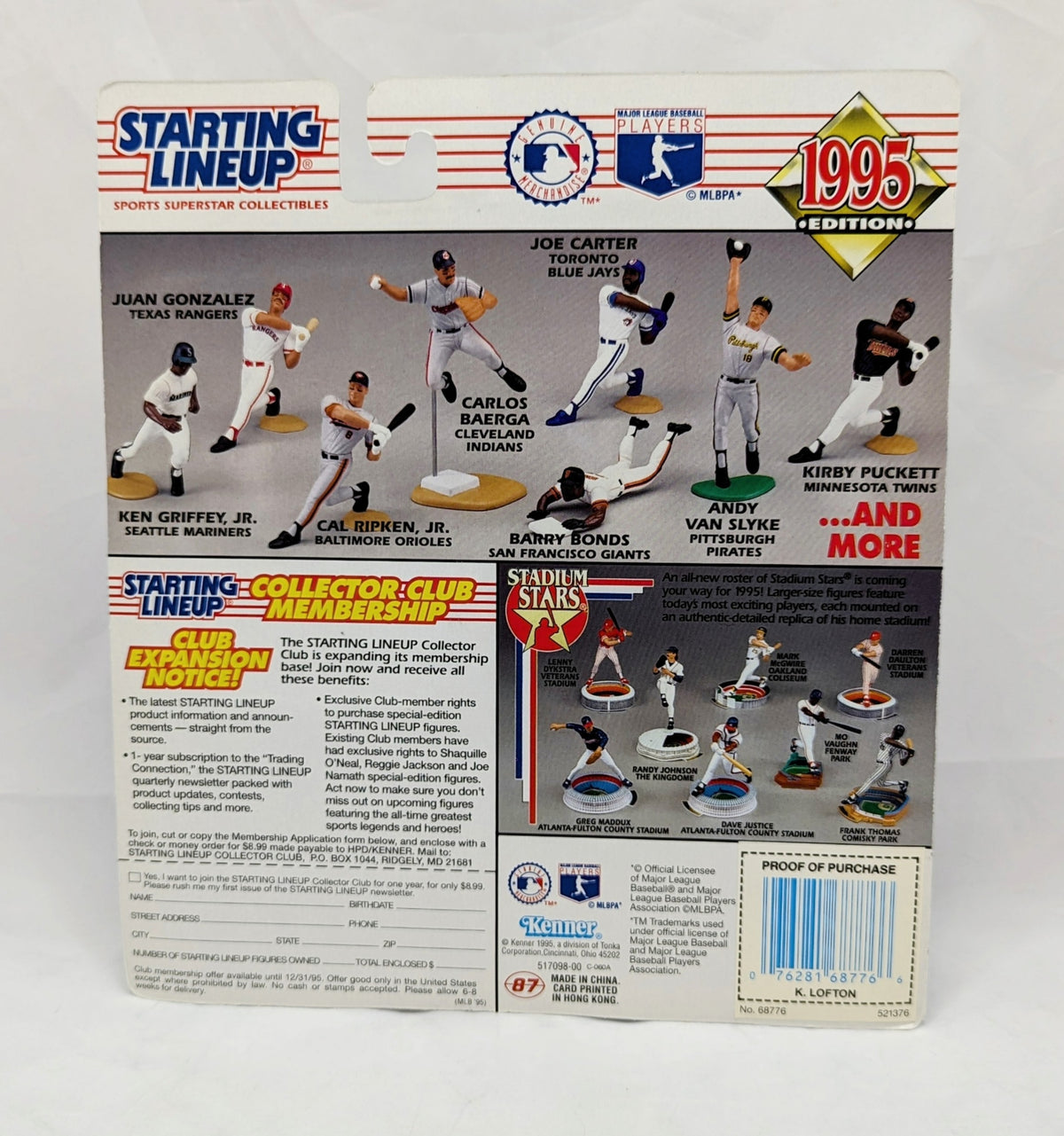 1995 Starting Lineup Kenny Lofton Atlanta Braves Baseball Figure image 2