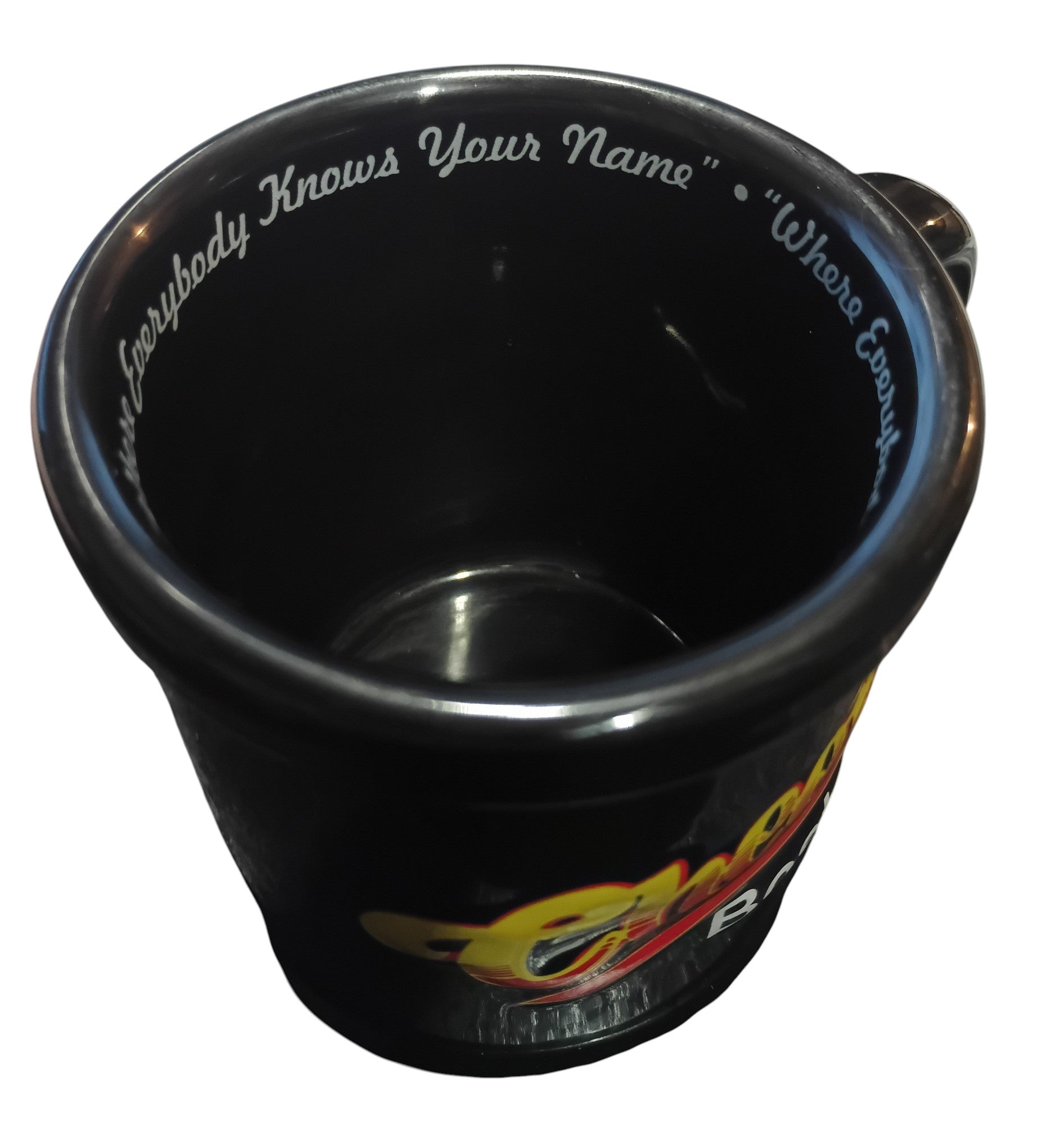 2008 CBS Studios Cheers Boston Coffee Mug Where Everyone Knows Your Name Black image 3