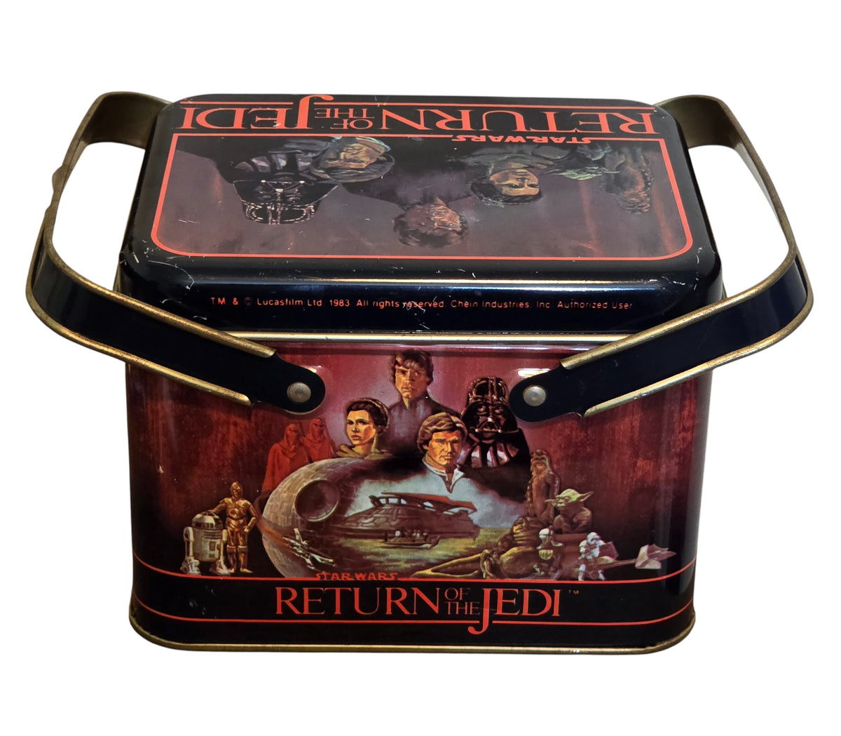 1983 Chein Star Wars Return Of The Jedi ROTJ Collectible Tin Box w/ Handles image 3