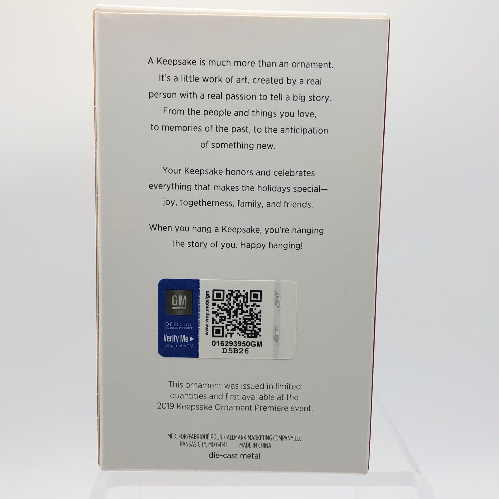 2019 Hallmark Keepsake 50th Anniversary 1969 Chevrolet Camaro ZL1 Ornament image 2
