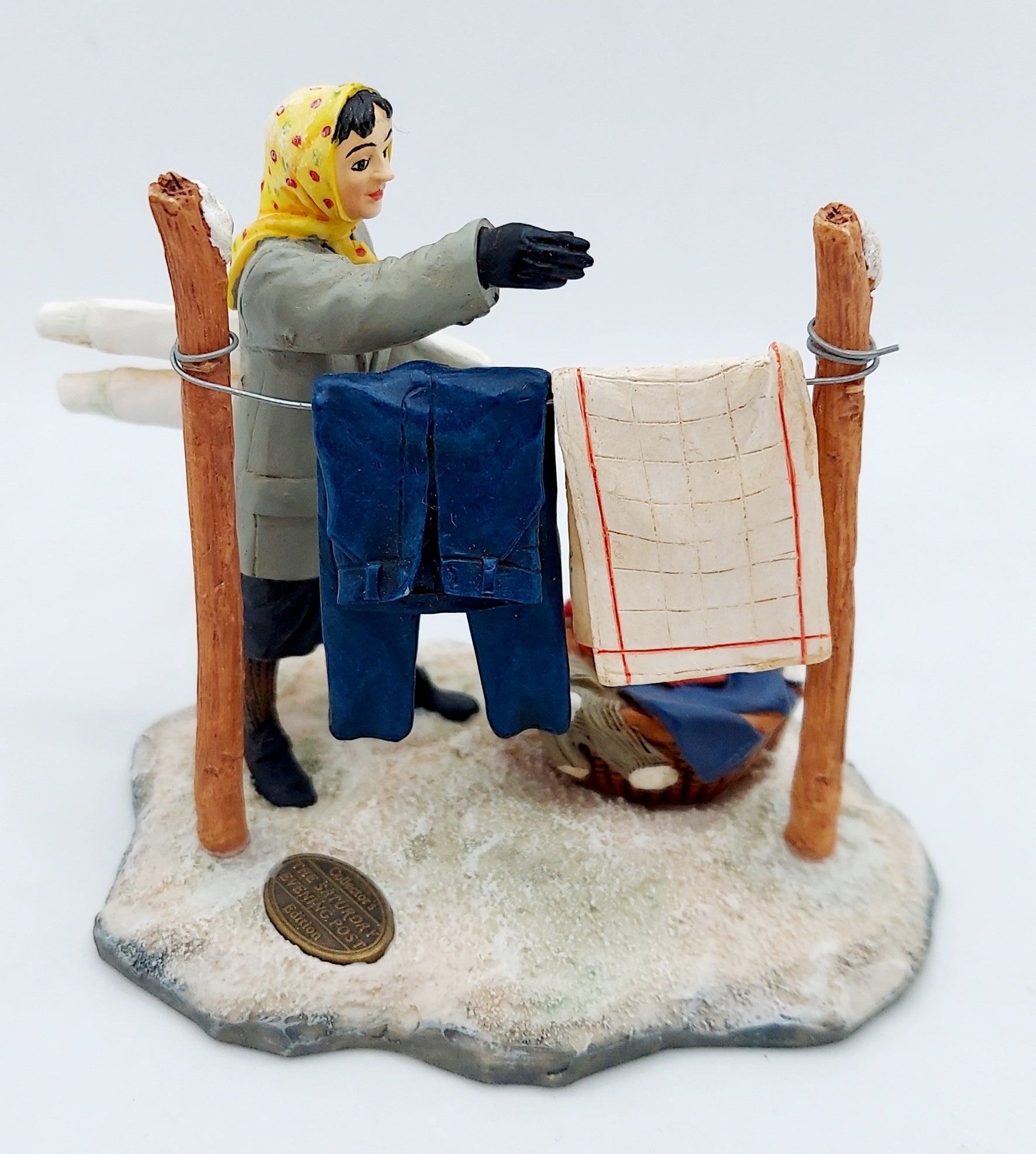 1999 The Saturday Evening Post Frozen Laundry / Frozen Clothes Figurines image 2