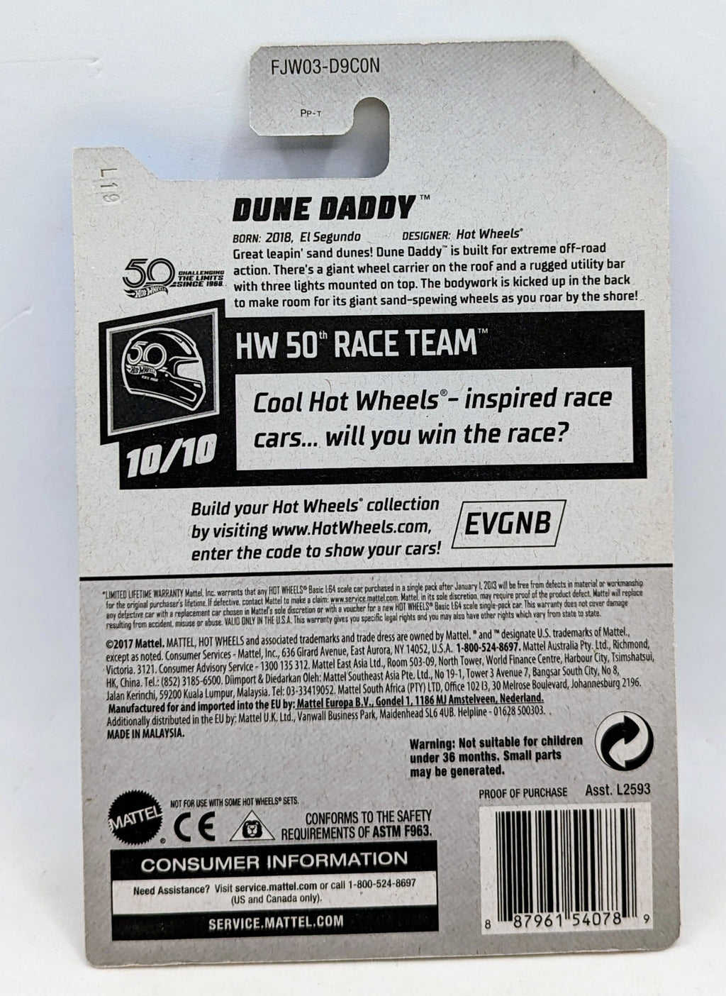 2018 Hot Wheels HW 50th Race Team Dune Daddy 10/10 image 2