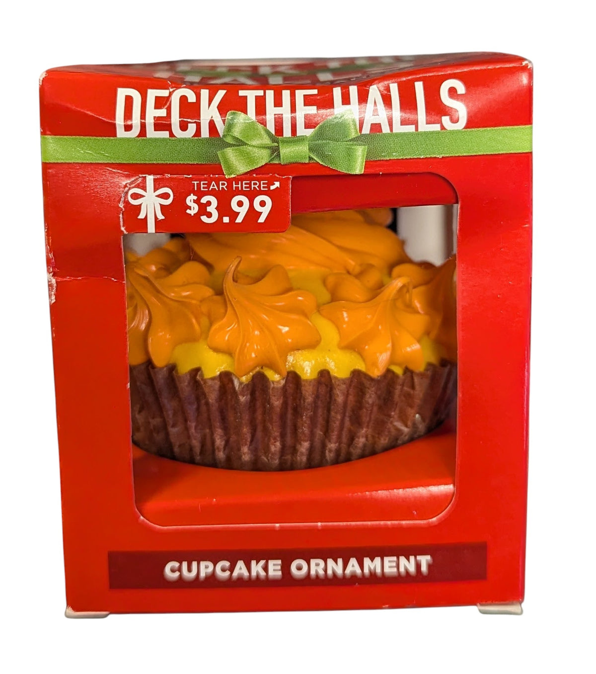 2016 Walgreen Deck The Halls - Orange Foam Frosting Cupcake Ornament